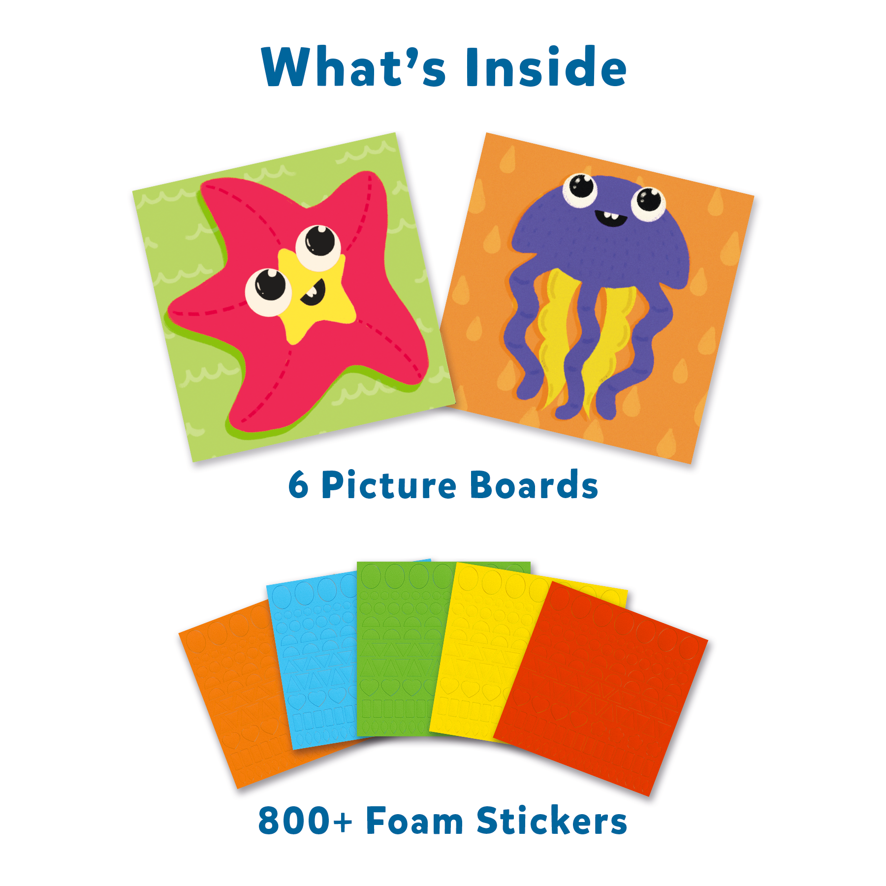 Skillmatics Art Activity - Fun With Foam, No Mess Sticker Art, 6 Creative Underwater Animal Themed Pictures, Gifts For Ages 3 To 7