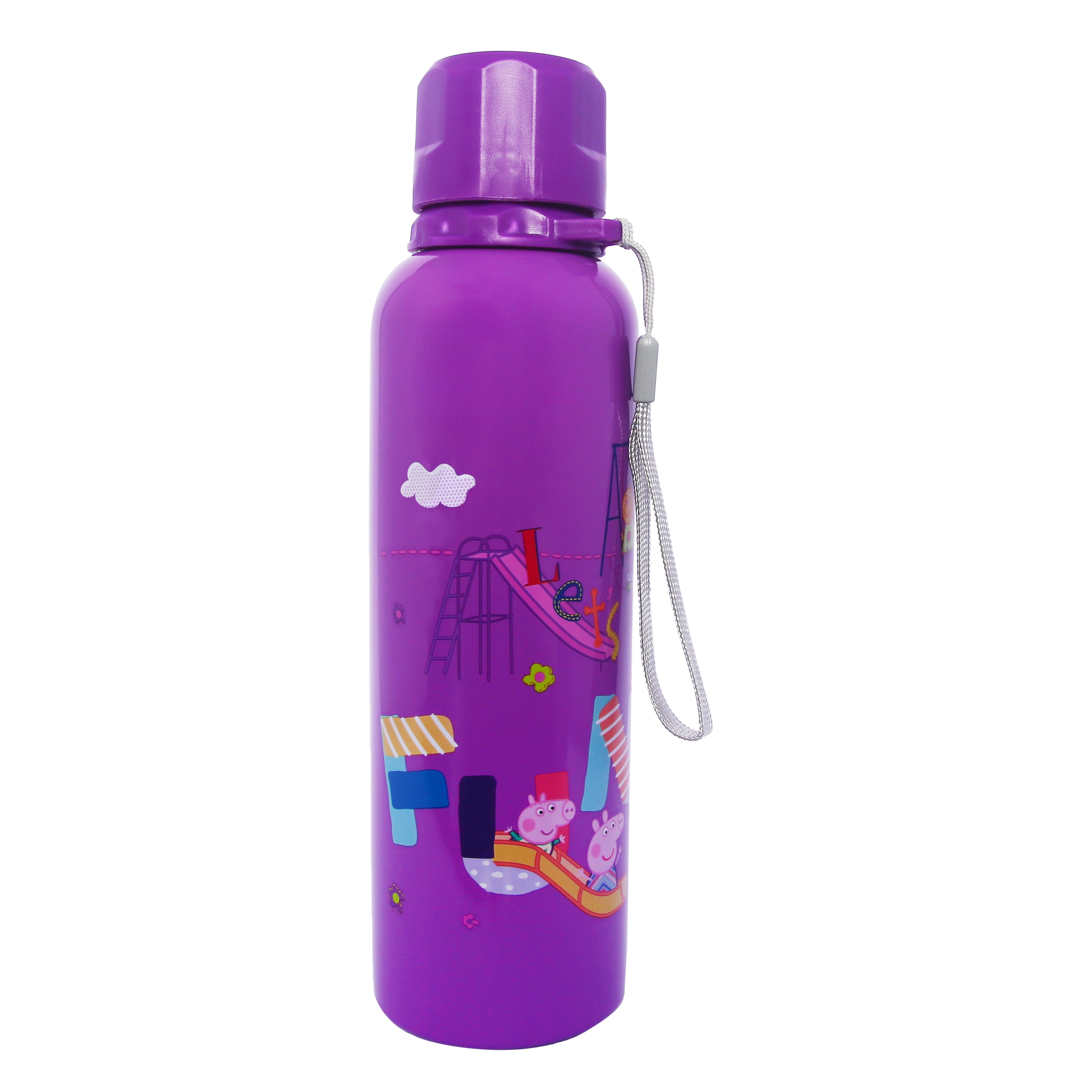 Youp Stainless Steel Purple Color Peppa Pig Kids Water Bottle OSCAR  - 750 Ml