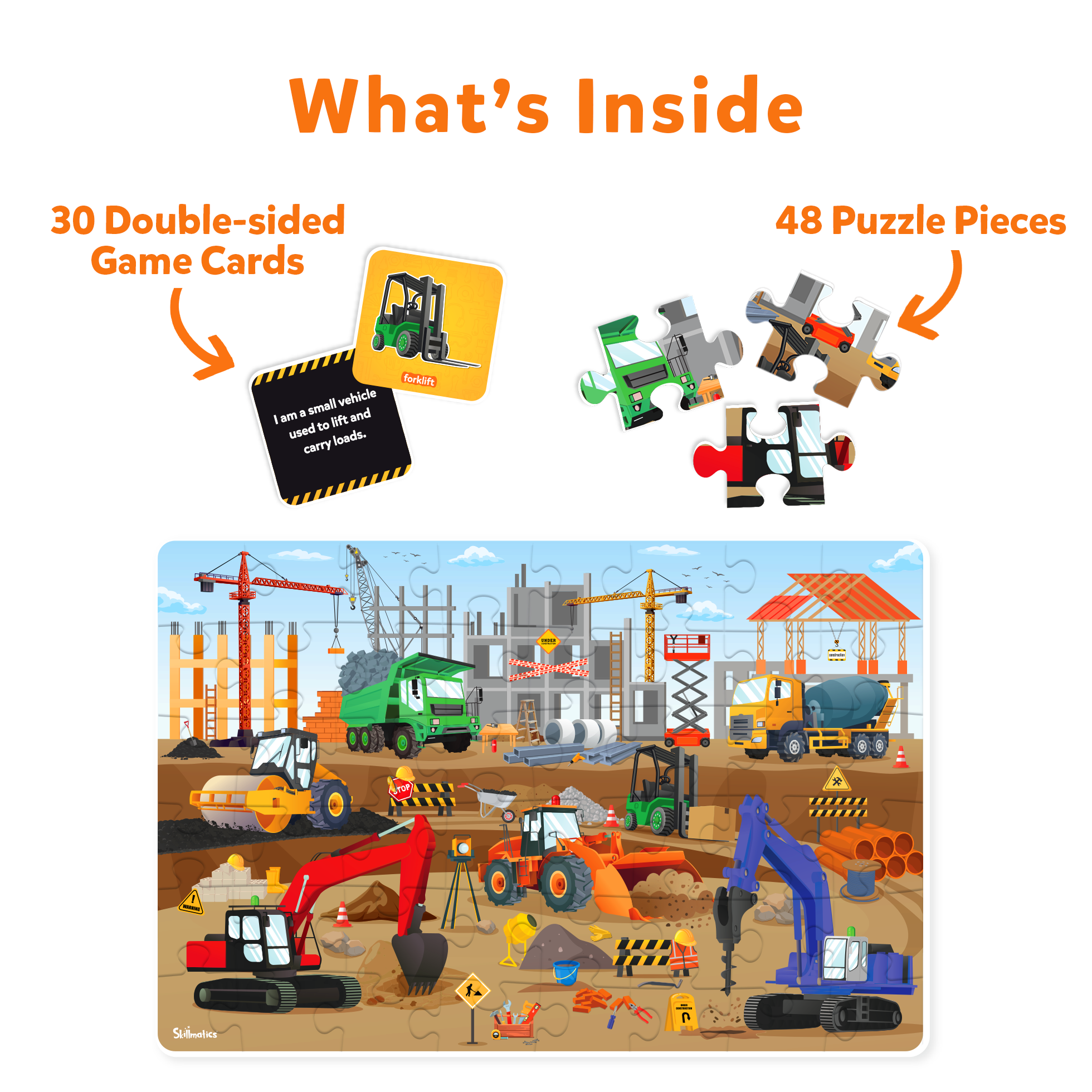 Piece & Play Construction Site | Fun & Educational 48 Piece Jigsaw Puzzle