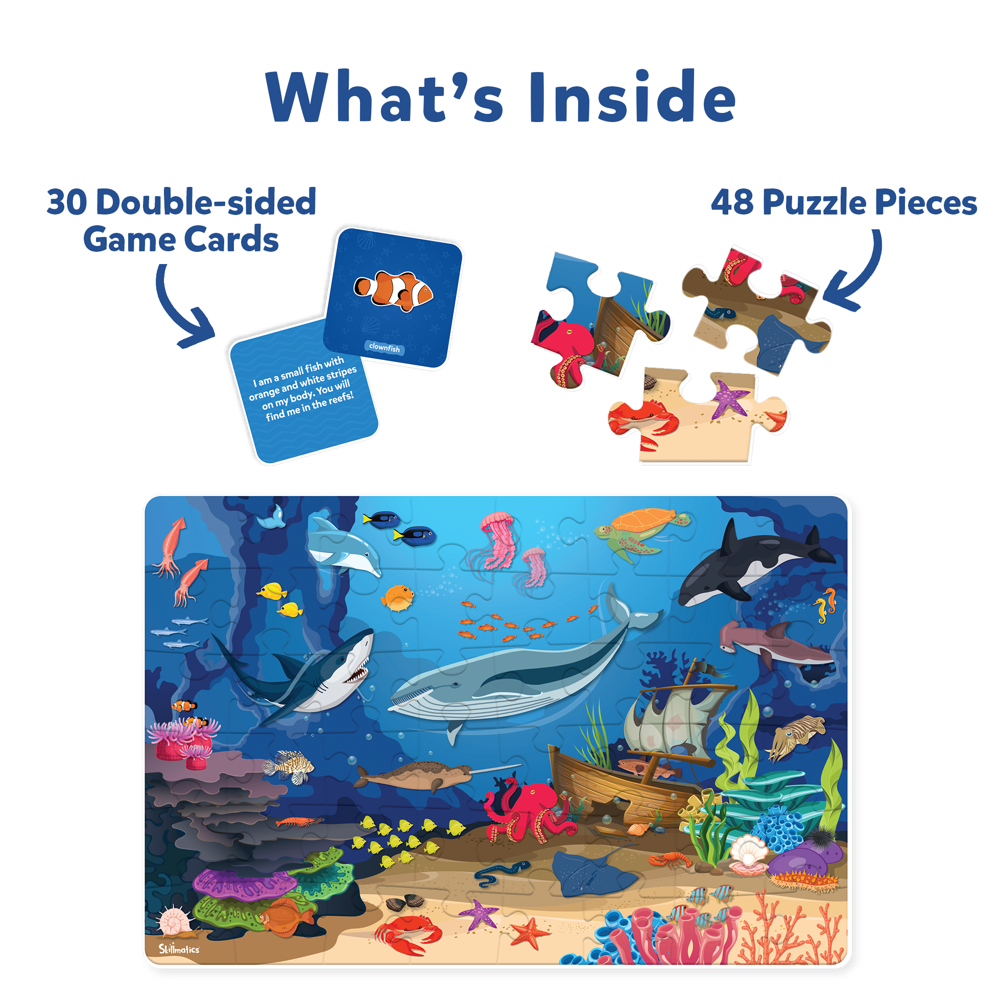 Piece & Play - Underwater Animals | Fun & Educational 48 Piece Jigsaw Puzzle