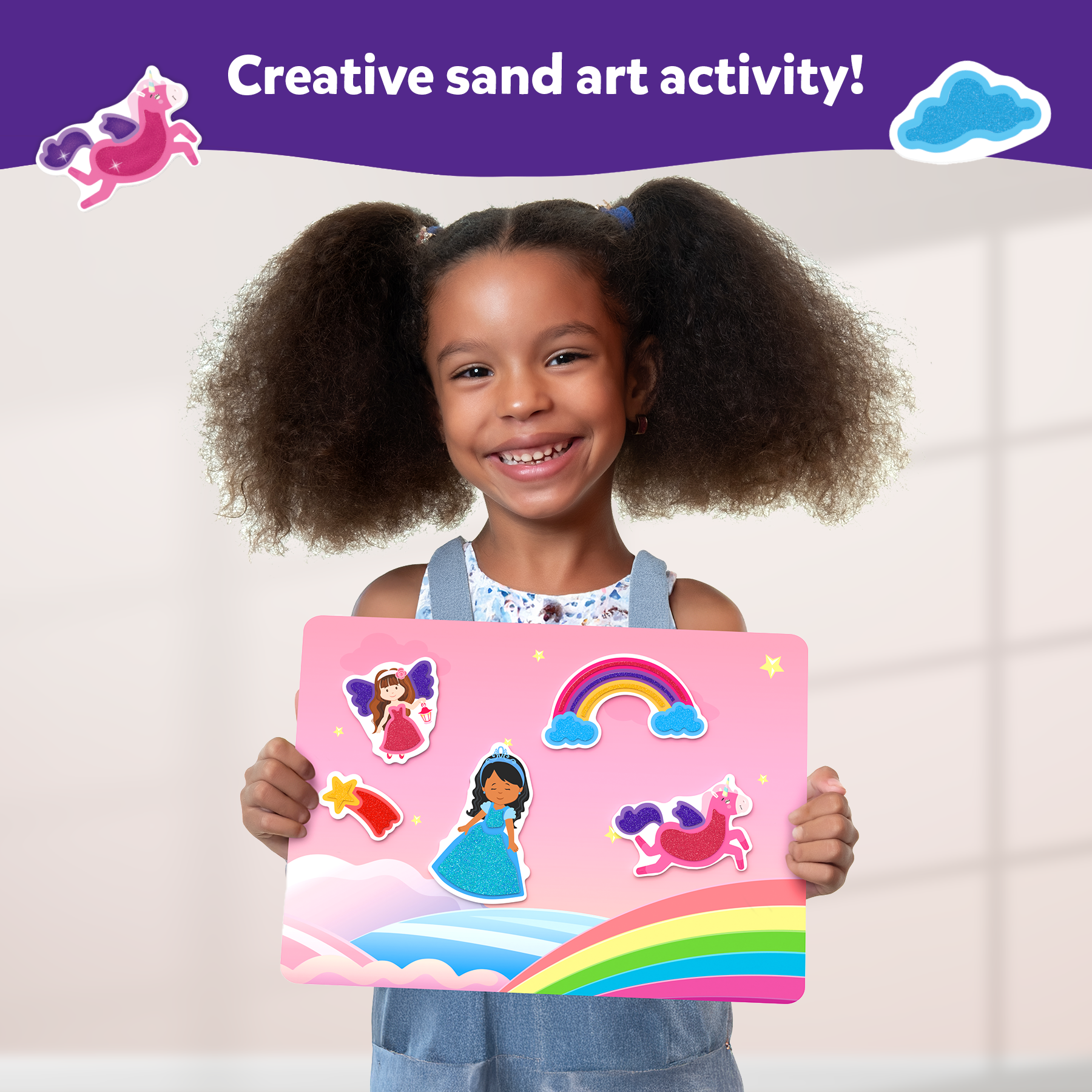 Skillmatics Sand Art Activity - Unicorns & Princesses, Create & Stick 50+ Colorful Stickers, Craft Kits & Supplies for Kids, Gifts for Girls & Boys Ages 4, 5, 6, 7, 8, 9, 10