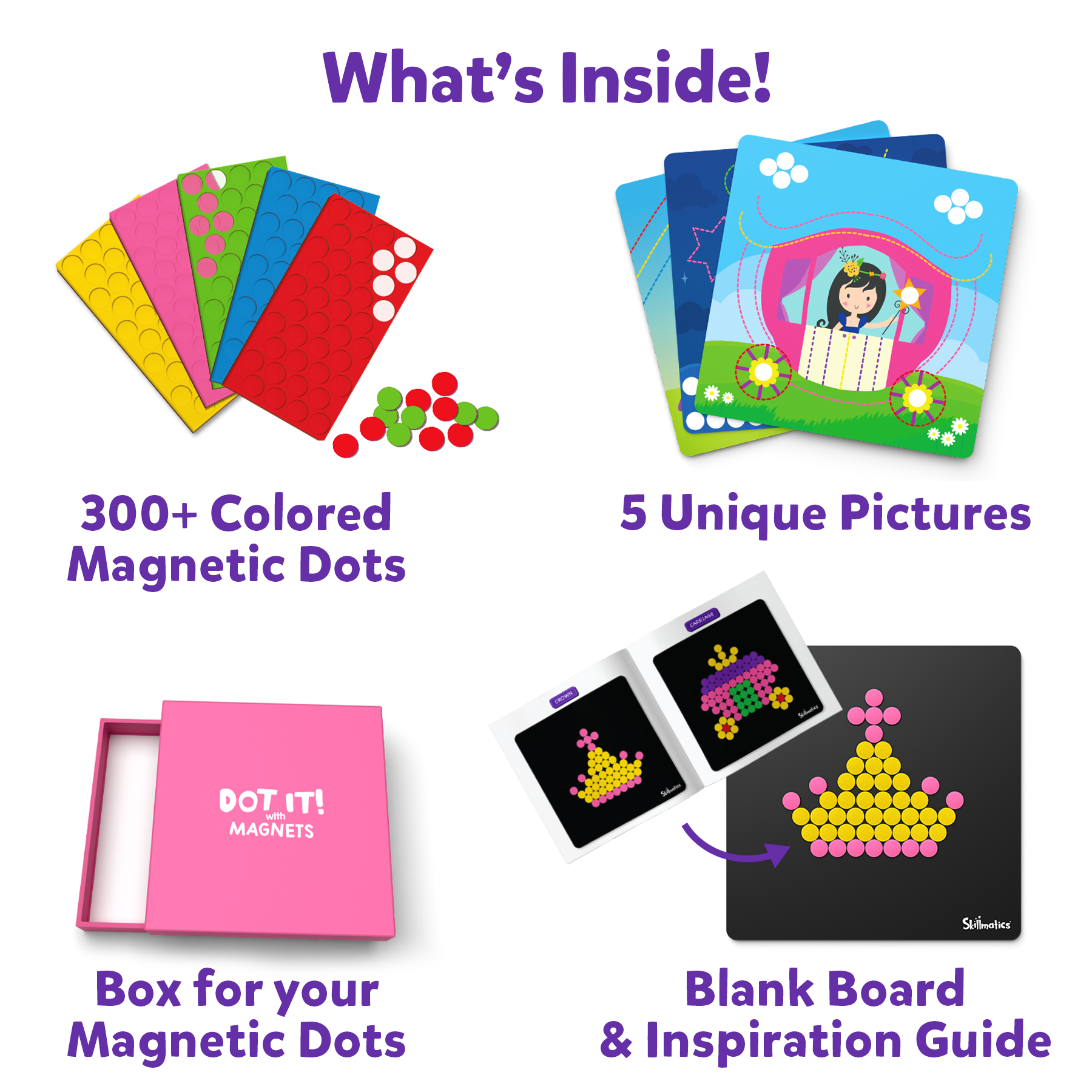 Skillmatics Art Activity Dot It with Magnets - Unicorns & Princesses, No Mess Repeatable Art for Kids, Craft Kits, DIY Activity, Gifts for Ages 4 to 7