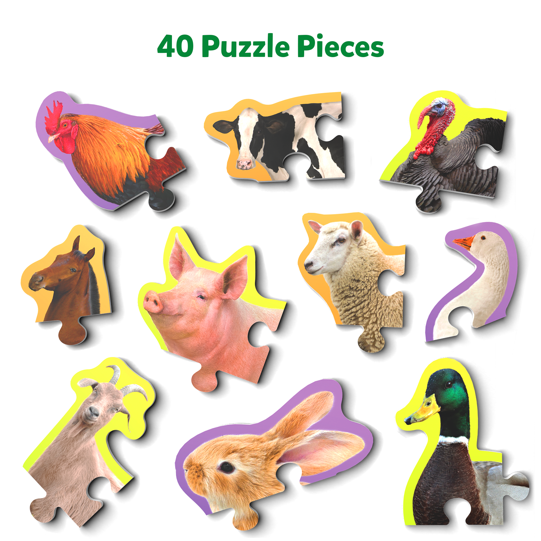 Skillmatics Step By Step Puzzle - 40 Piece Farm Animal Jigsaw Puzzle, Educational Toddler Toy, Stage-Based Learning, Gifts For Kids Ages 2 To 5