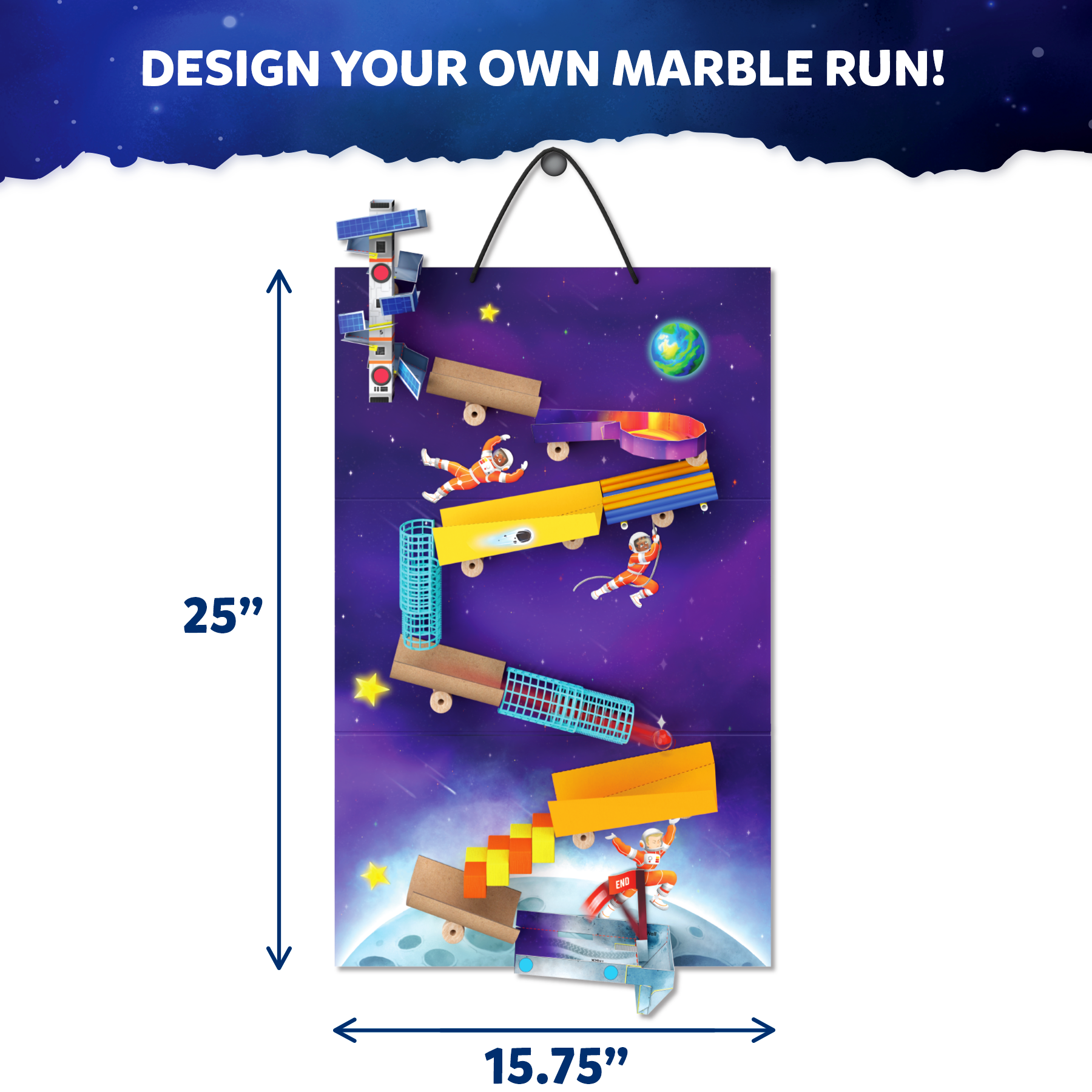 Skillmatics Craft Kit - Marble Run Space, DIY Activity, STEM Toy, Learning Resource, Educational Toys for Boys & Girls, Gifts for Ages 8, 9, 10, 11, 12, 13, 50+ Pieces