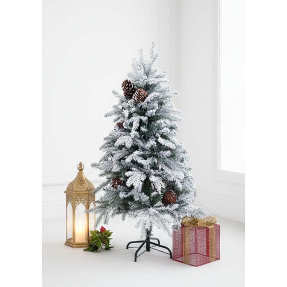 SWEN 4 feet EATON Christmas Tree With Frosting And Pine Cones