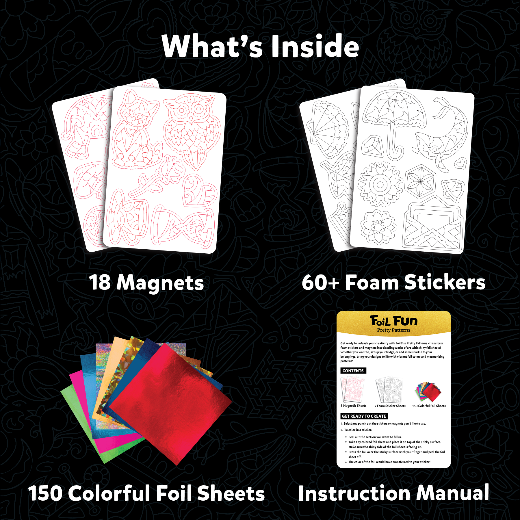 : Skillmatics Art & Craft Activity - Foil Fun Pretty Patterns, Mess Free Art, Craft Kits & Supplies, DIY Creative Activity, Gifts for Girls & Boys Ages 7, 8, 9, and Up