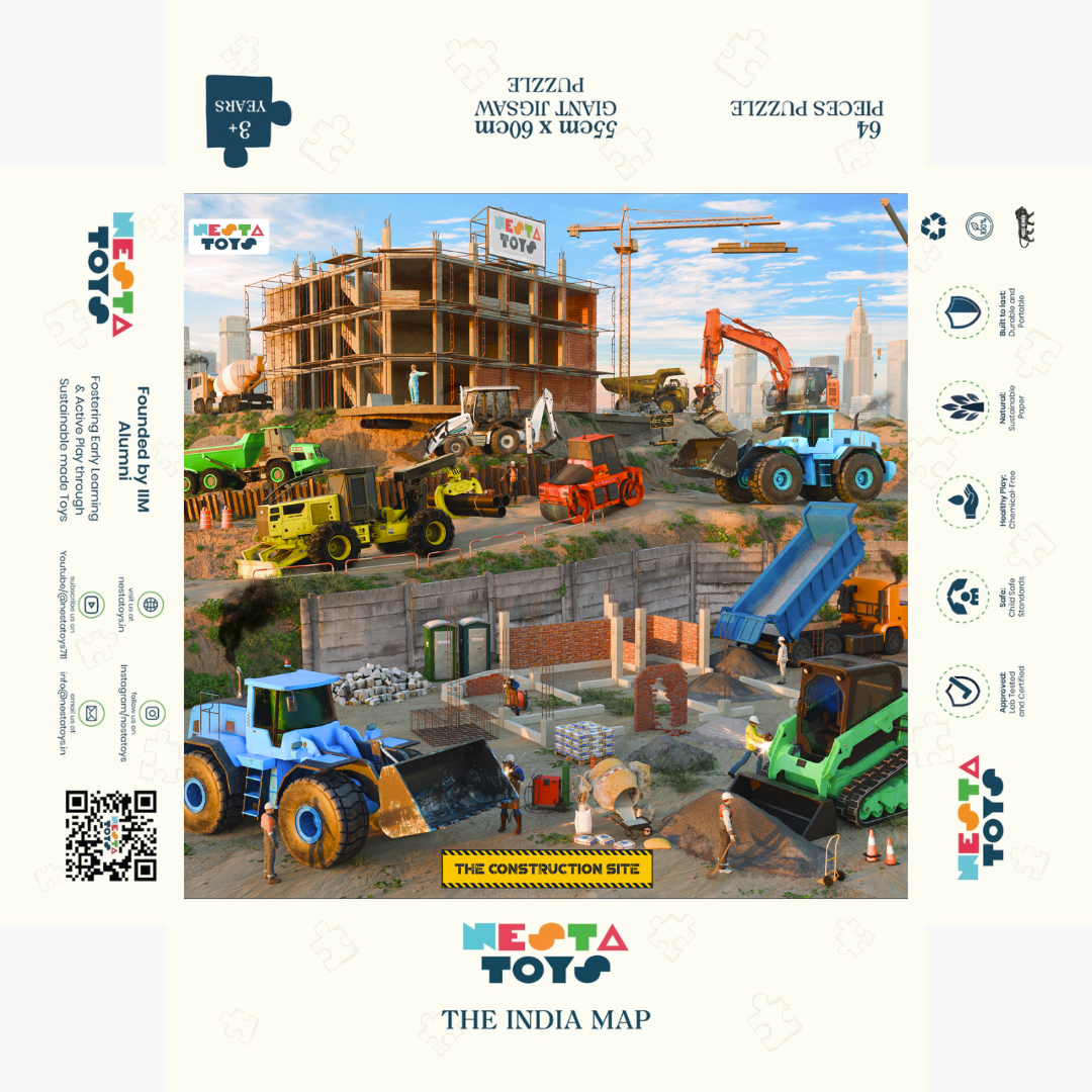 Construction Site Puzzle For Kids (64 Pcs)