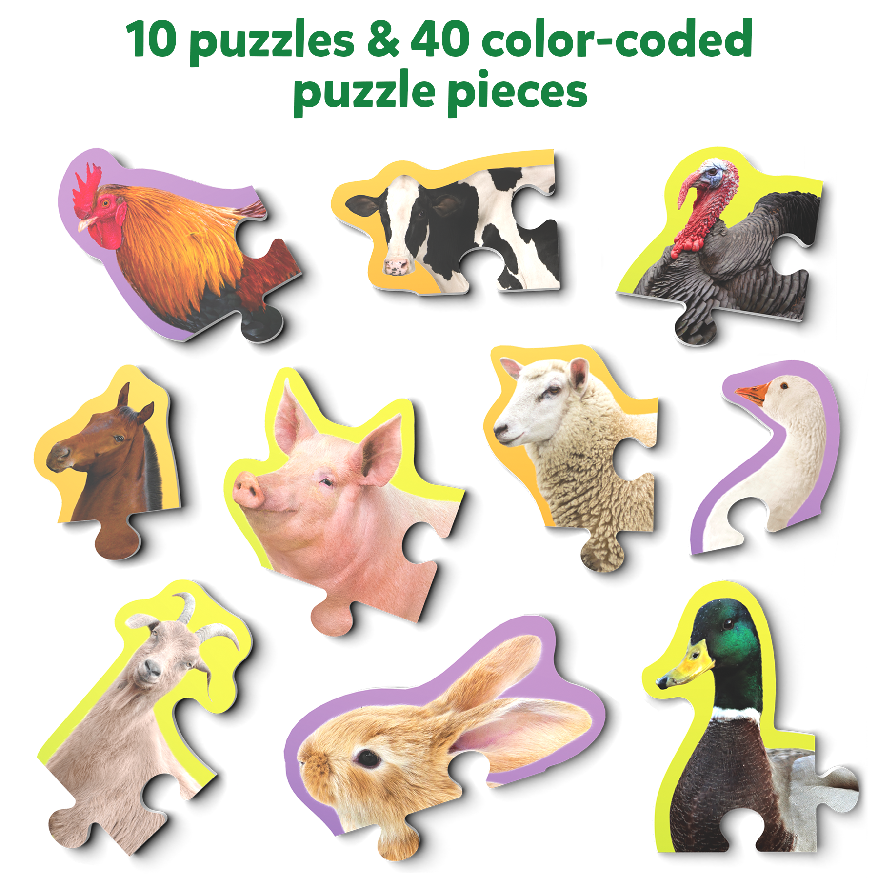 Skillmatics Step By Step Puzzle - 40 Piece Farm Animal Jigsaw Puzzle, Educational Toddler Toy, Stage-Based Learning, Gifts For Kids Ages 2 To 5