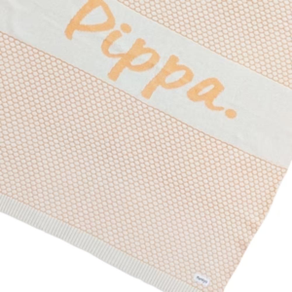 Chunky Bubble Name Blanket - Oatmeal; Name: Peach Fuzz