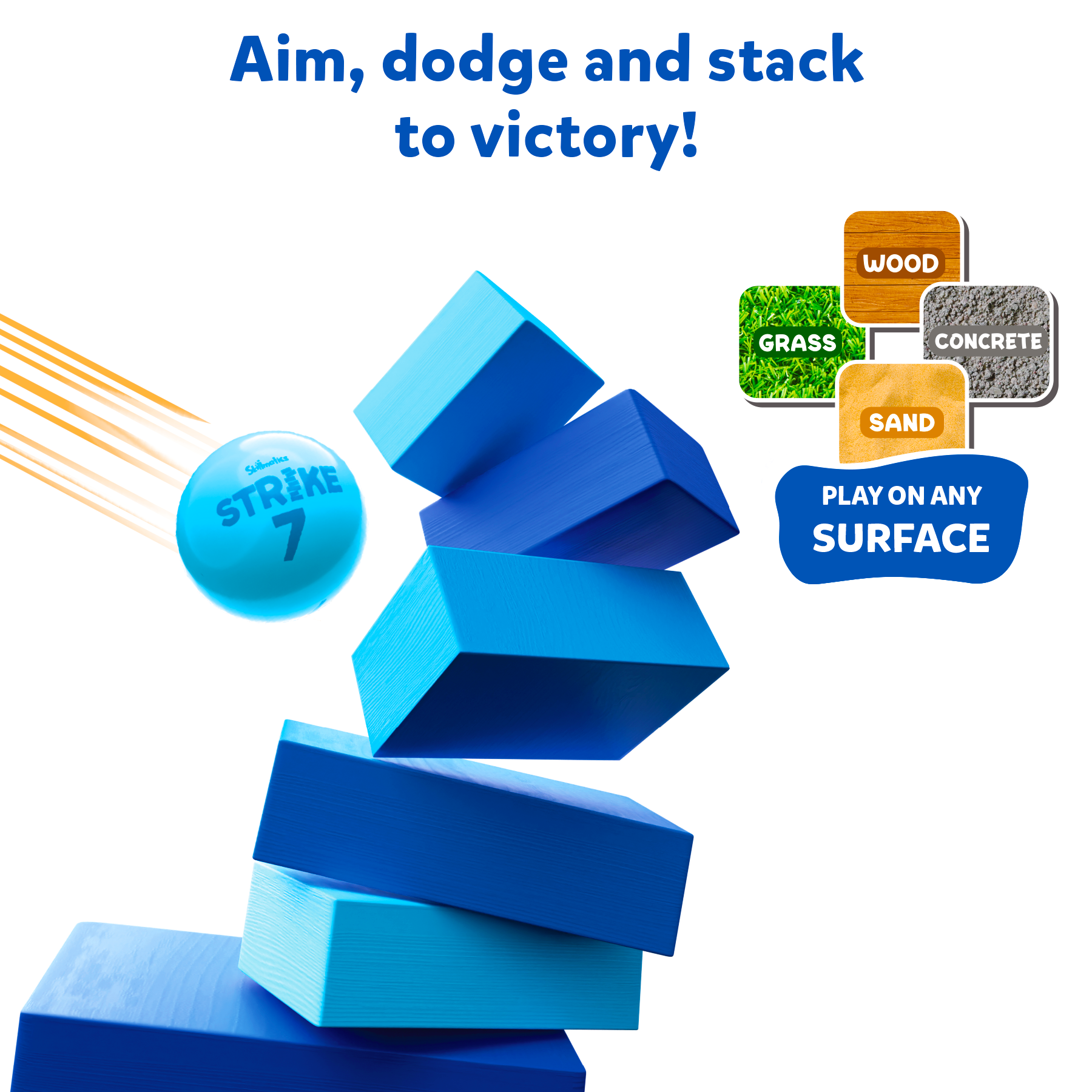 Skillmatics Outdoor Game - Strike 7, Strategic Game of Knocking Down & Building Up, Family Friendly Game for Ages 6 and Up