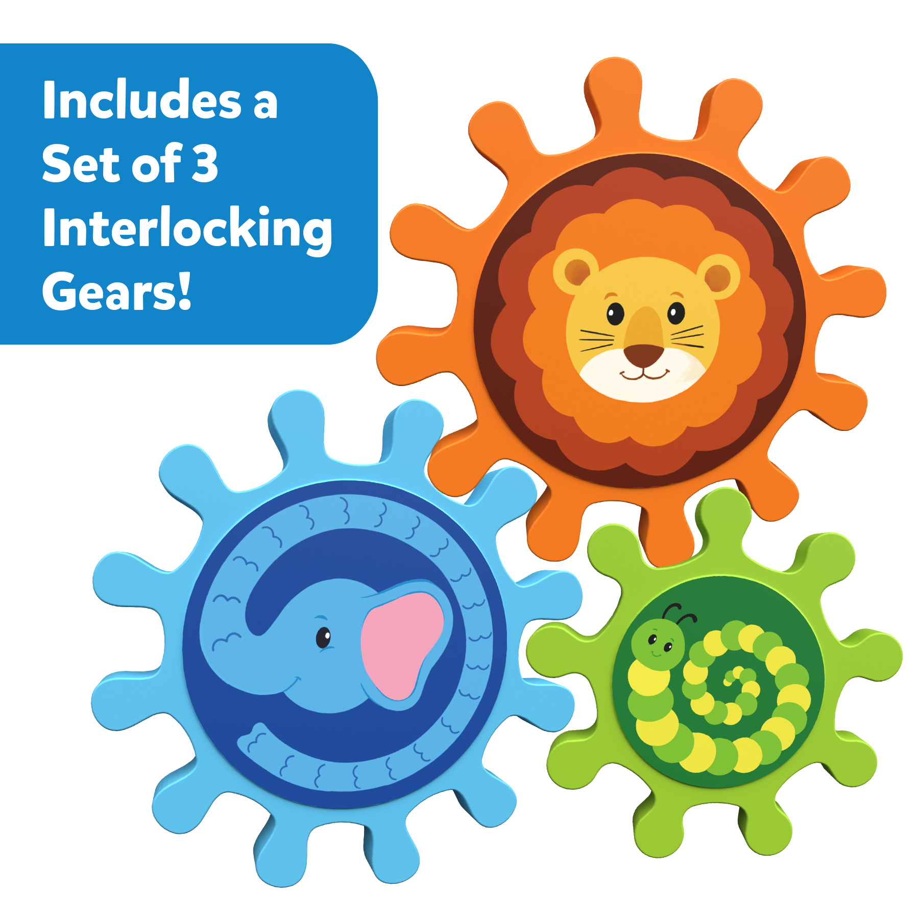 Skillmatics Spinny Gears for Babies - Fun Interlocking Spinning Gears, STEM & Sensory Toy, Suction Spinners for Windows, Table, Bath, Travel Toy, Gifts for Infants & Toddlers 6-36 Months, Set of 3