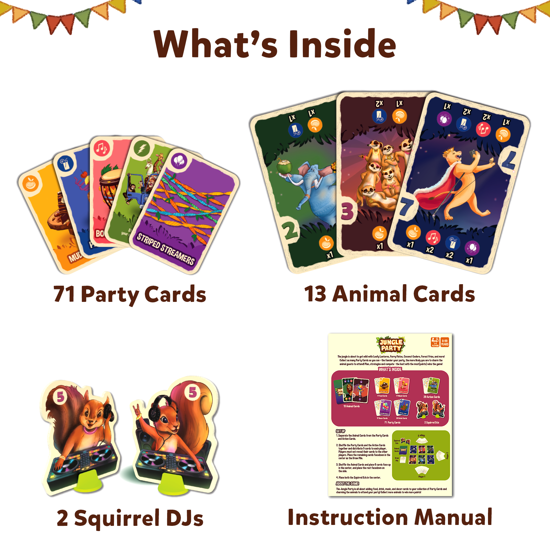 Skillmatics Card Game - Jungle Party, Fun Family Card Game of Strategy & Luck, Party Game, Gifts for Girls & Boys Ages 7, 8, 9 & Up