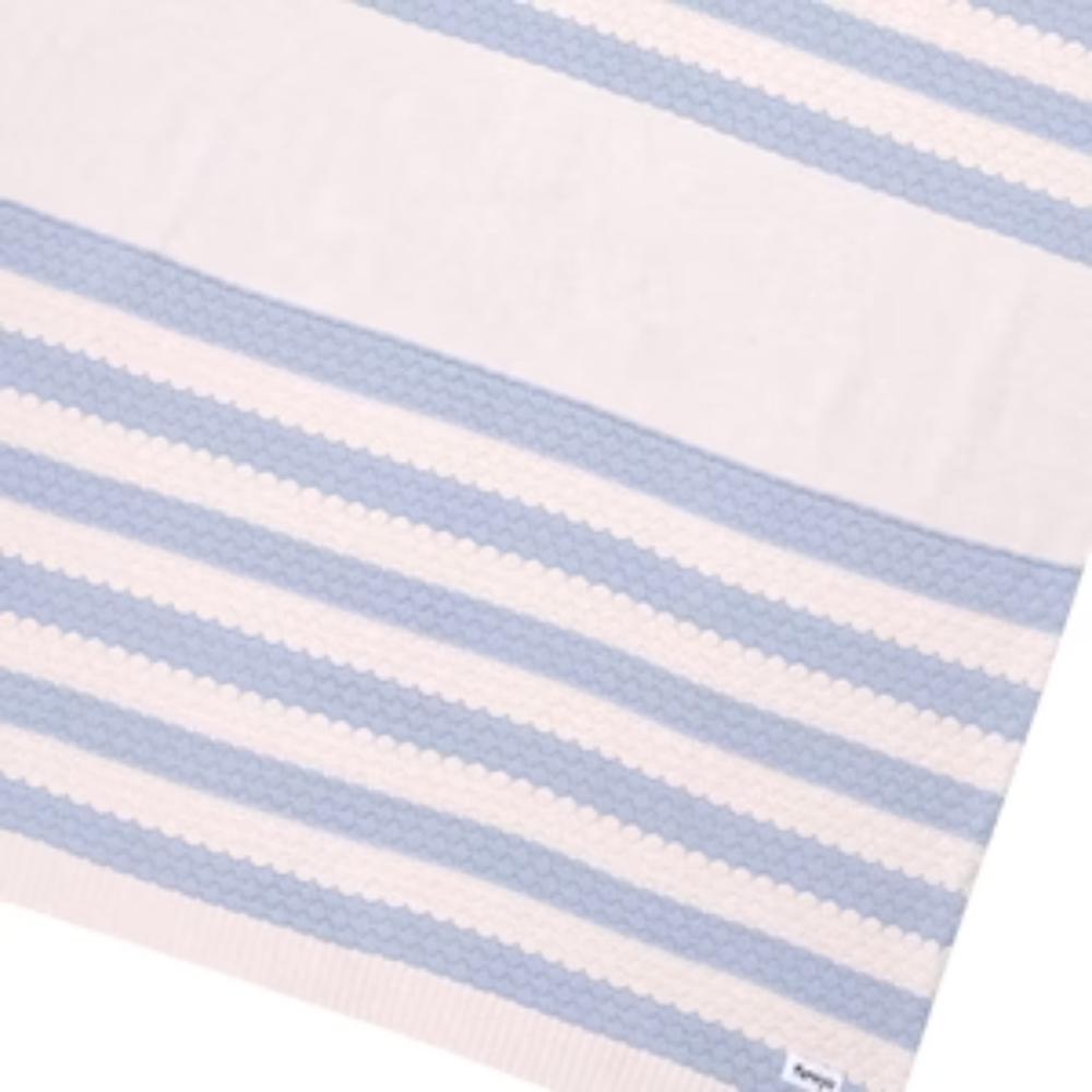 Bubble Stripe Name Blanket - Oatmeal; Name: Kentucky Blue Stripe: Kentucky Blue