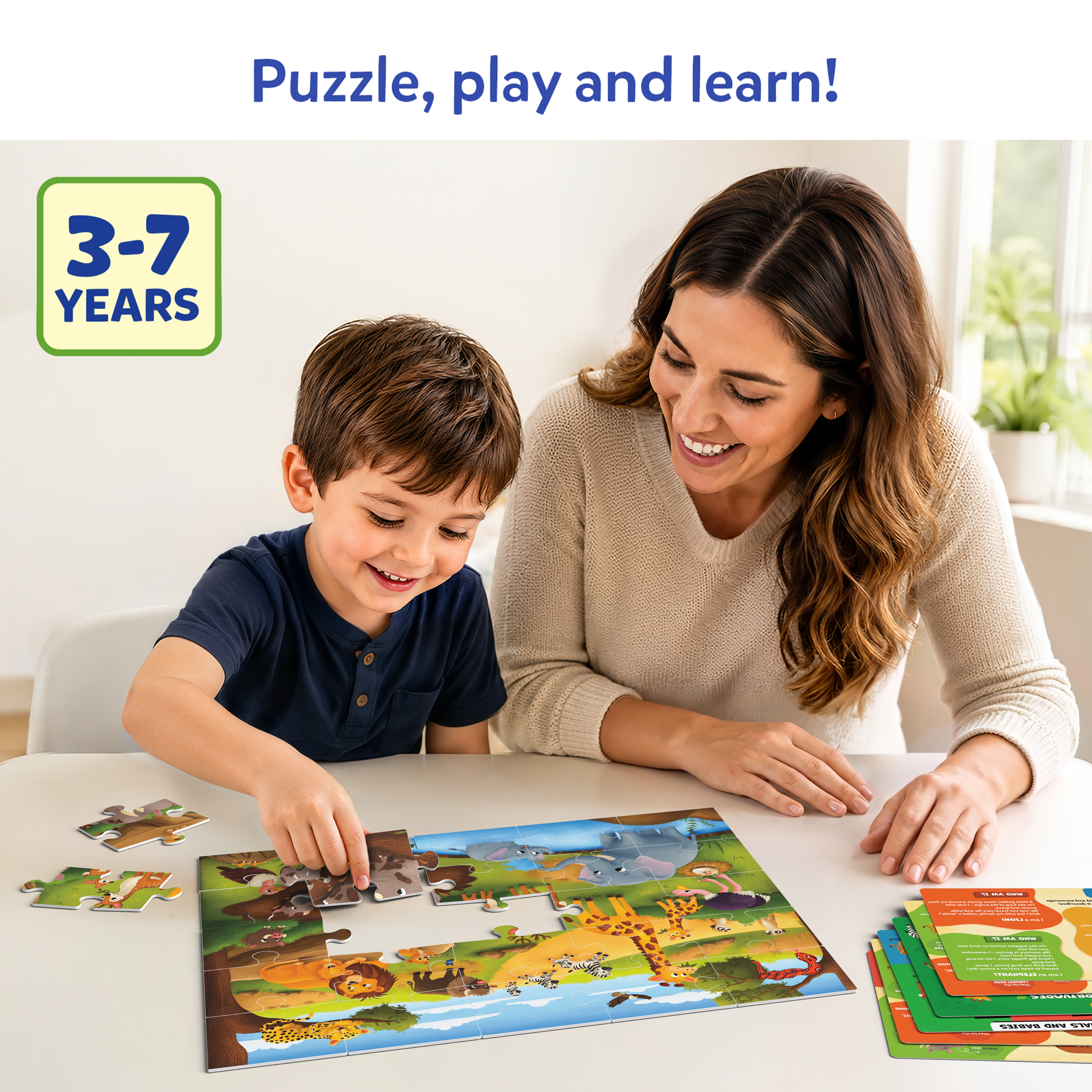Puzzle & Learn – 25-Piece Jigsaw Puzzle with Learning Boards