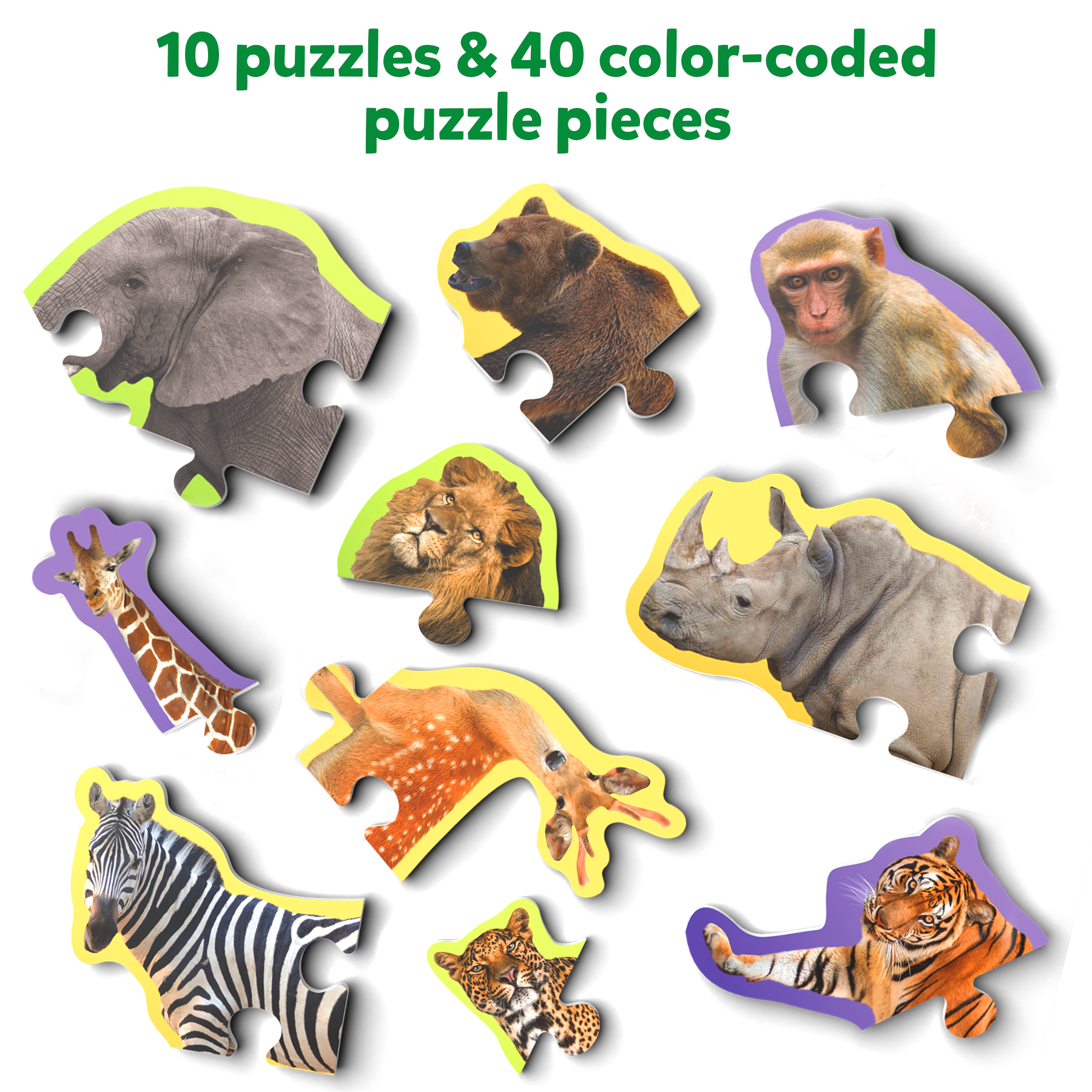 Skillmatics Step By Step Puzzle - 40 Piece Wild Animal Jigsaw Puzzle, Educational Toddler Toy, Stage-Based Learning, Gifts For Kids Ages 2 To 5