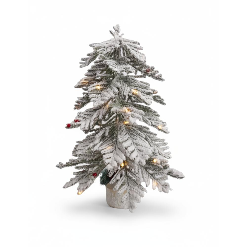 SWEN 2 feet LUCE tabletop Christmas Tree With Frosting And Wooden Base