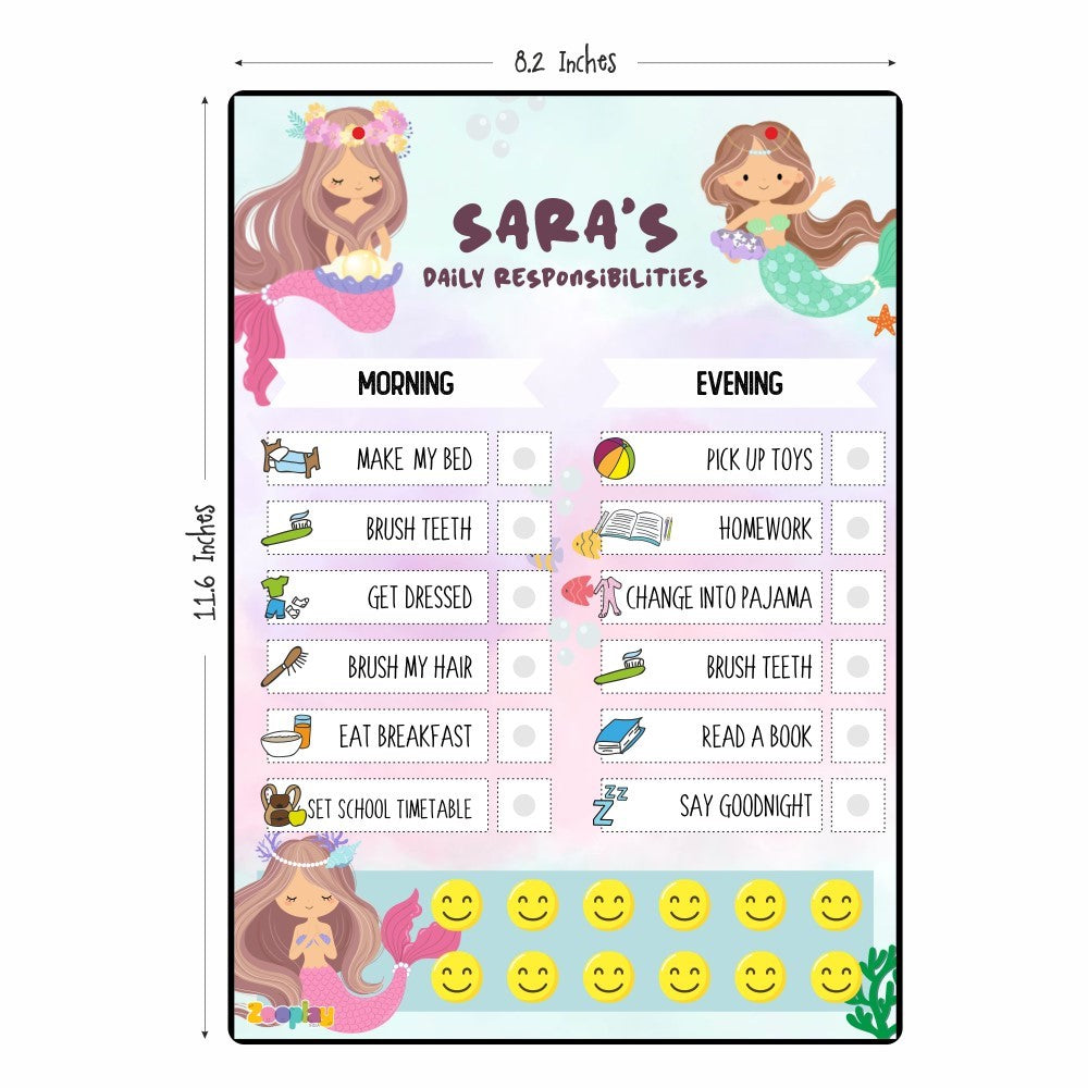Daily Reward Chart Personalised – Mermaid Cove