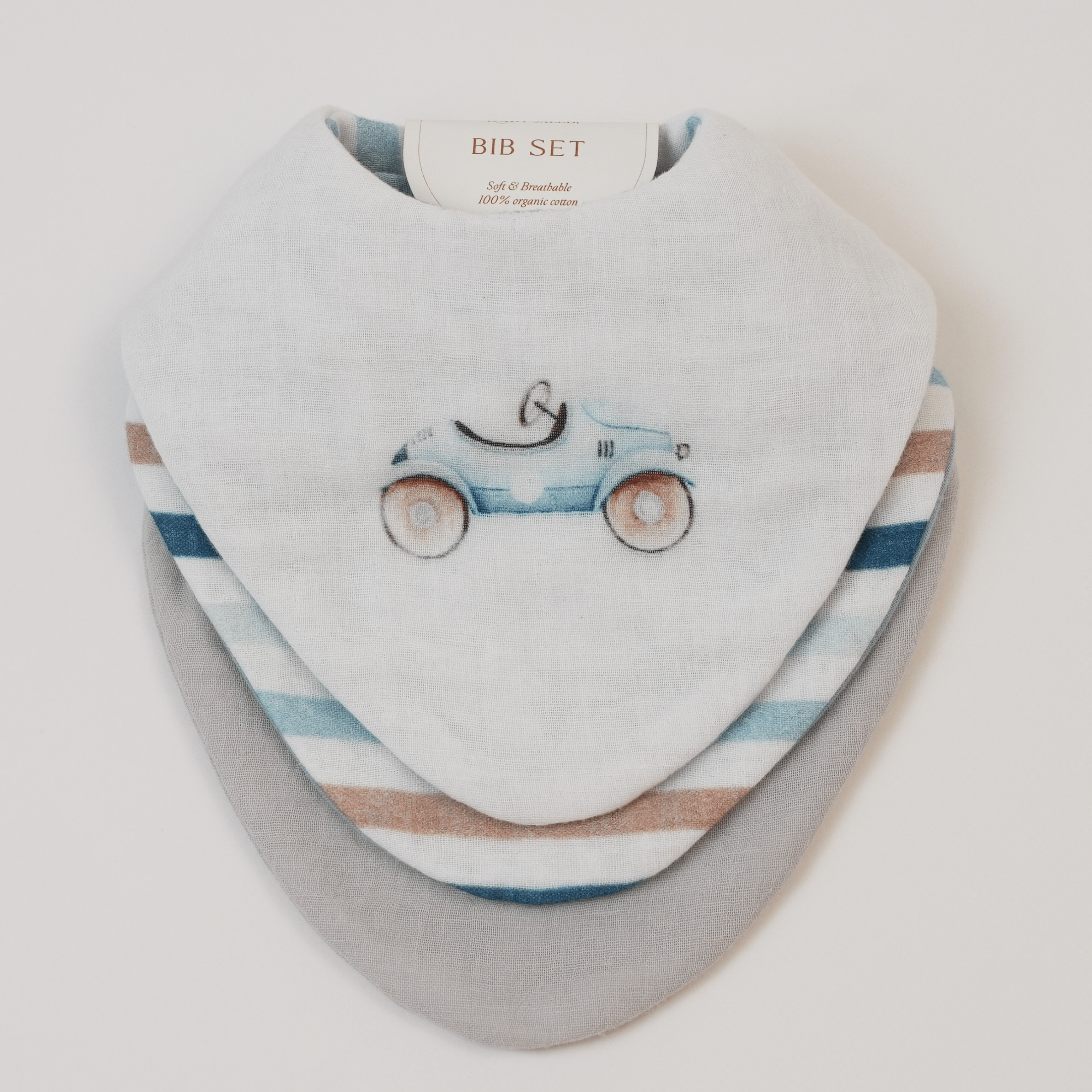 Set of 3 Bibs Roadster +  + Stripes