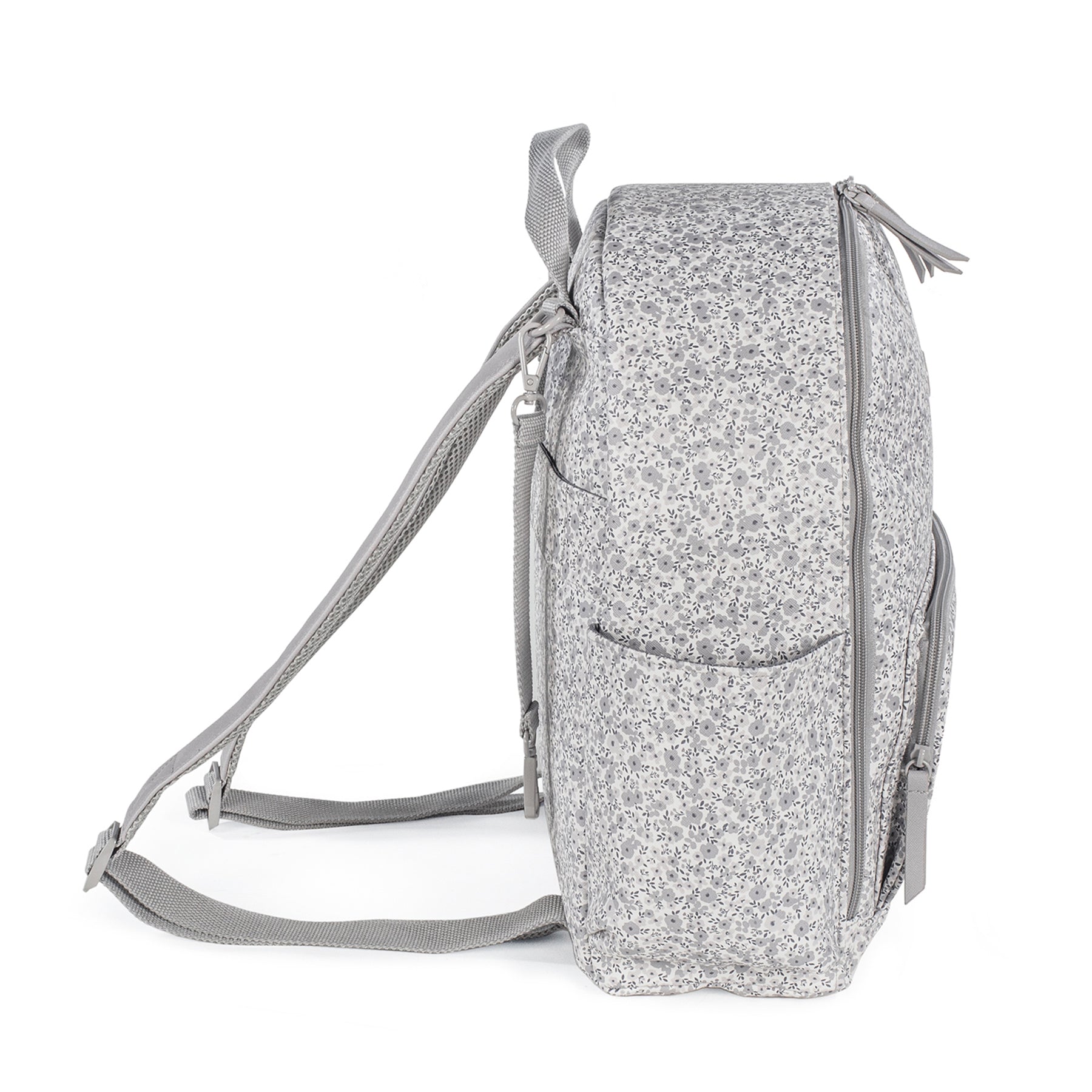 Pasito a Pasito Flower Mellow Grey Backpack Diaper Changing Bag