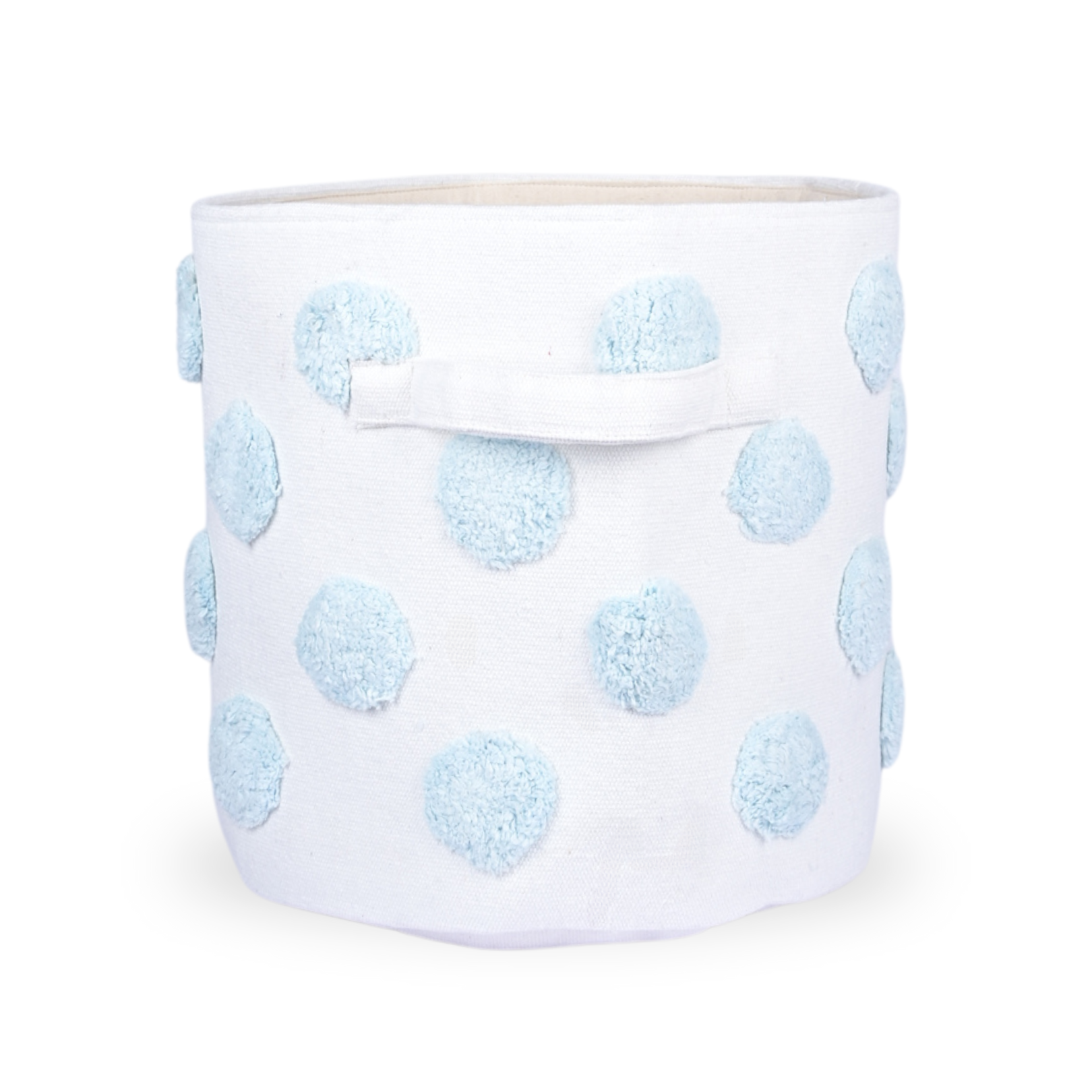 PomPom Medium Round Blue Toy Storage Basket