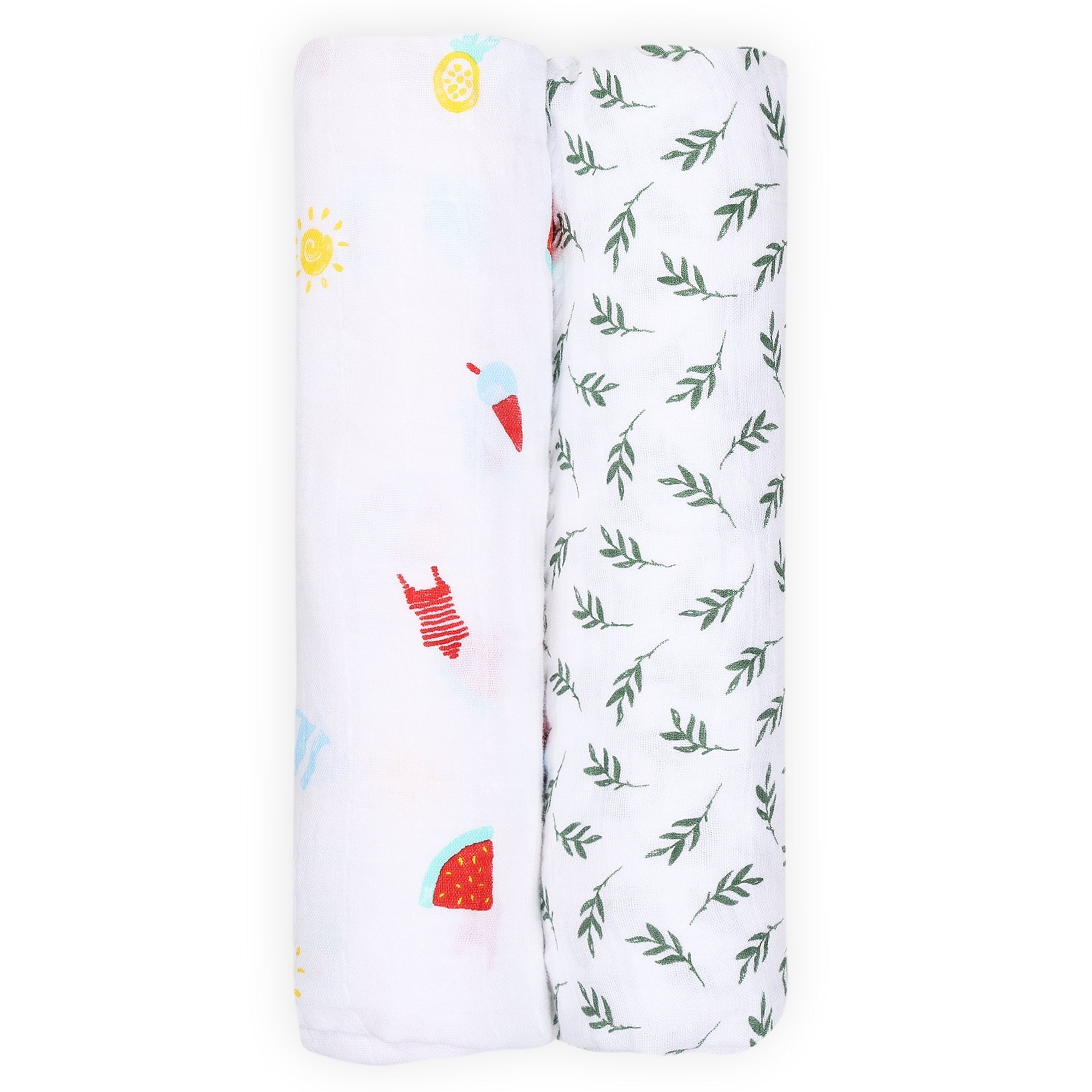 Theoni 100% Cotton Muslin Swaddle-Holiday Hues (Set of-2)
