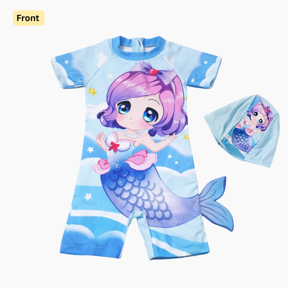 2pcs Swim Set with cap - Girls