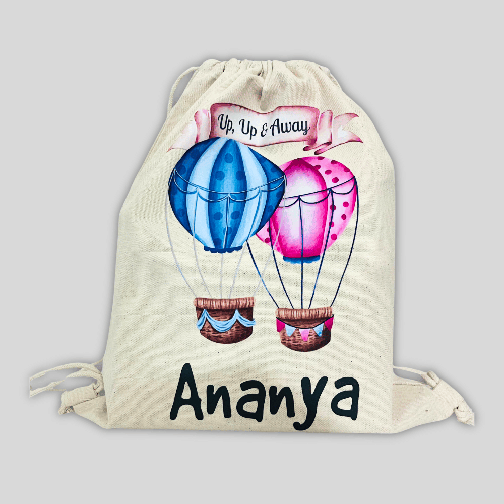 Hot Air Balloons Drawstring Bag (Canvas)