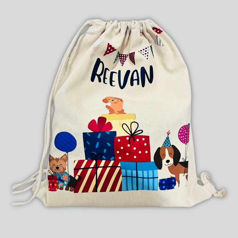 Pawty Time Drawstring Bag (Canvas)