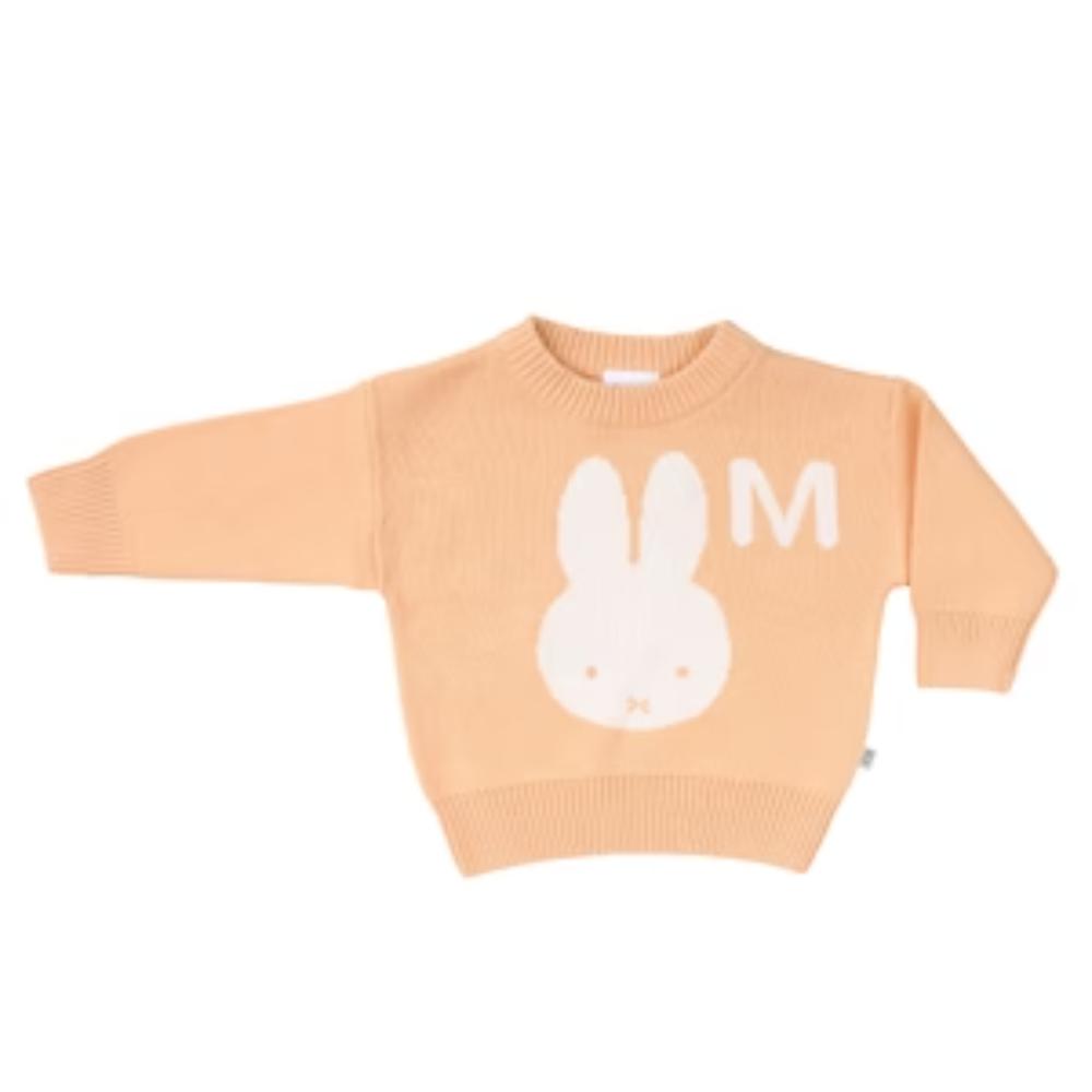 Miffy Letter Jumper - Peach Fuzz; Letter: Ivory