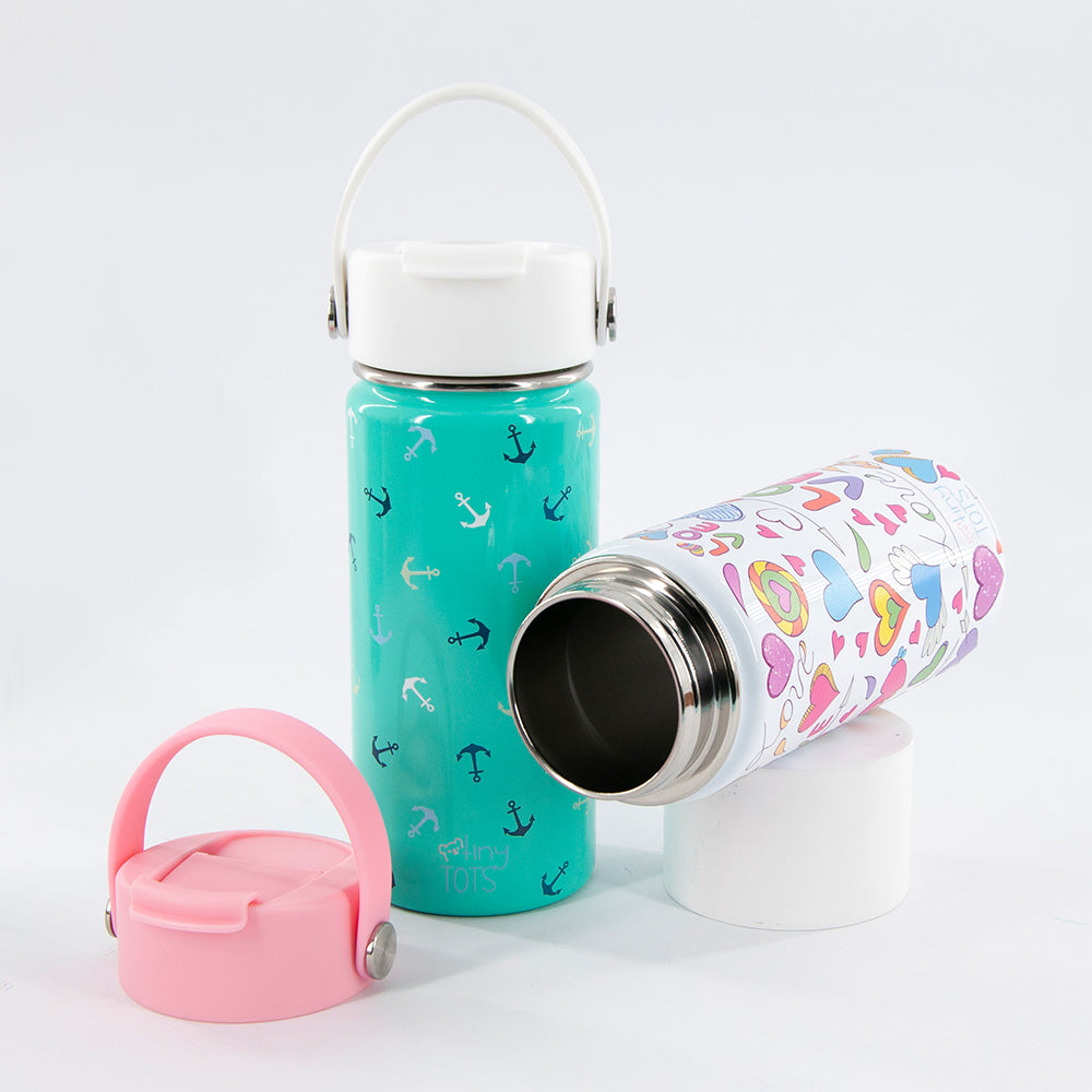 Insulated Steel Water Bottle, 410 ML - Pink Love