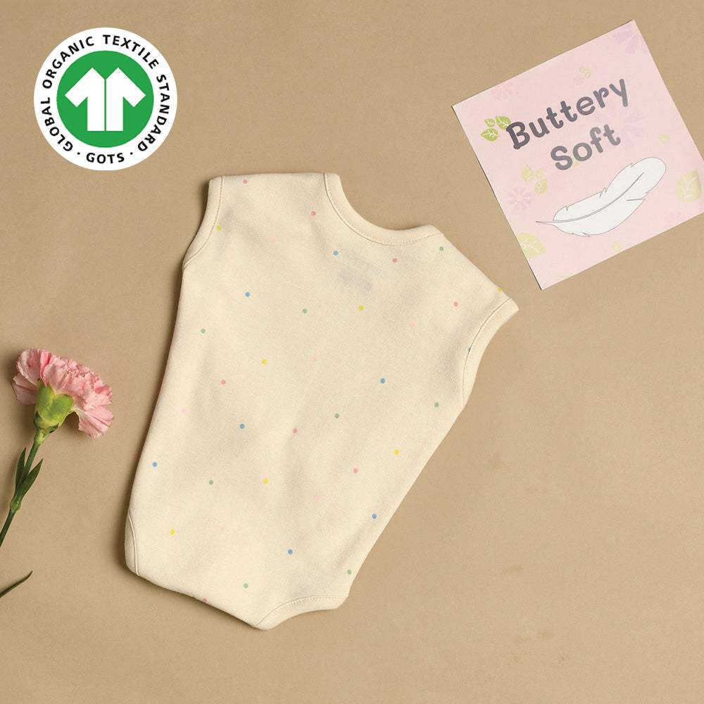 Greendigo 100% Organic Cotton Off White Onesie Bodysuit For Premature Baby Boys And Baby Girls