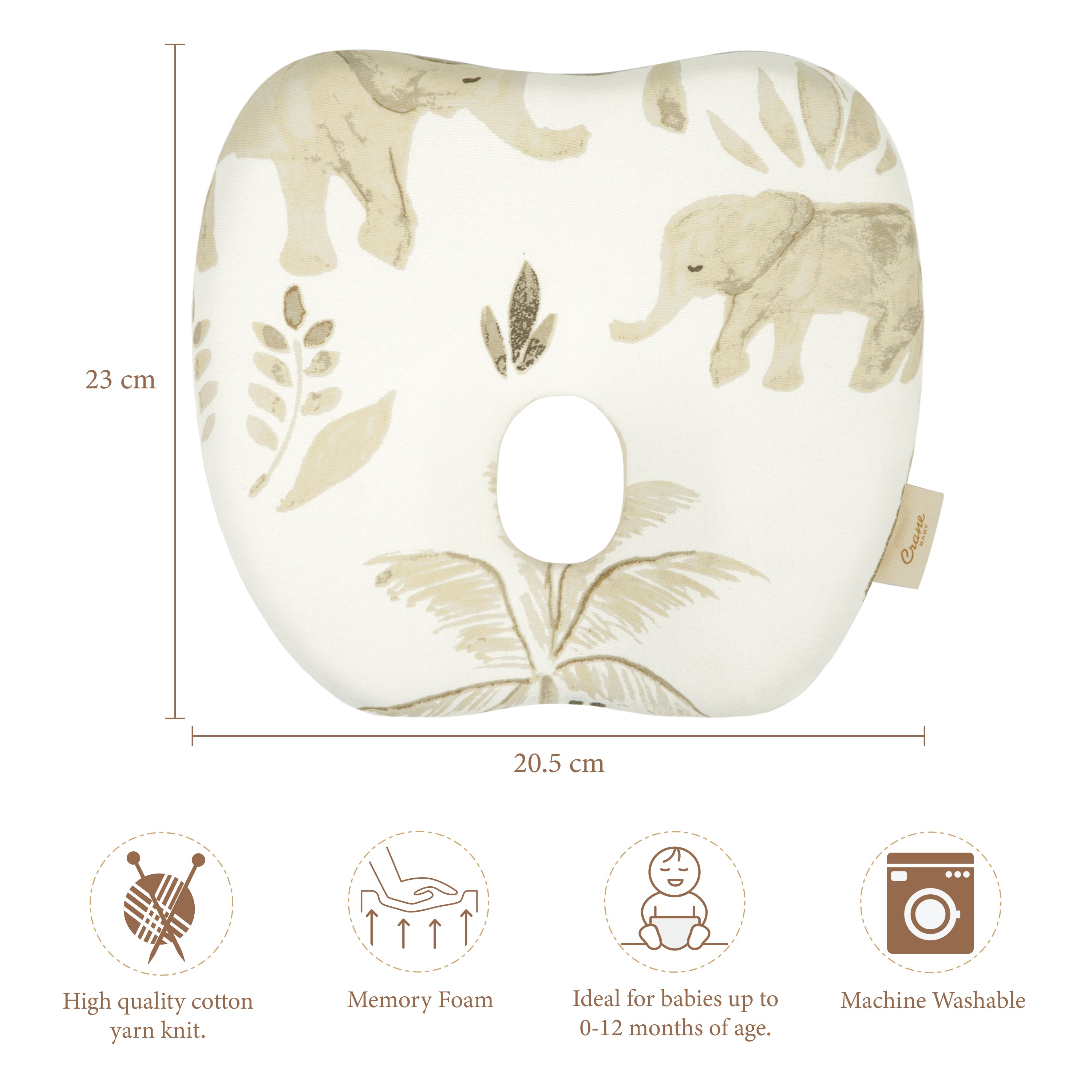 Crane Baby Memory Foam Pillow Kendi Collection - Multicolor