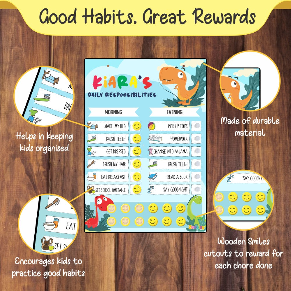 Daily Reward Chart Personalised – Roar and explore