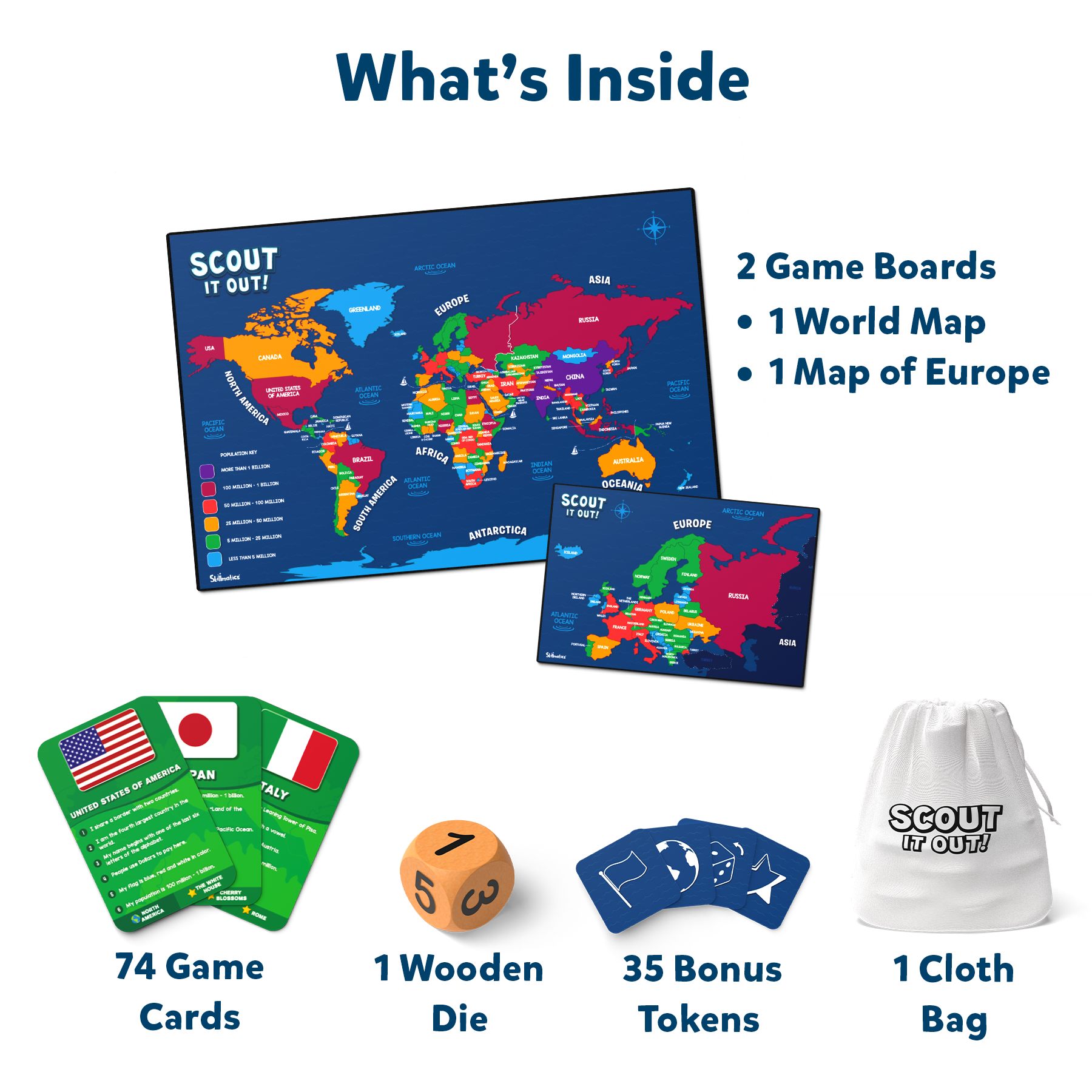 Skillmatics Board Game - Scout It Out Countries of the World, Fun Guessing & Trivia Game for Families, Ages 7 and Up