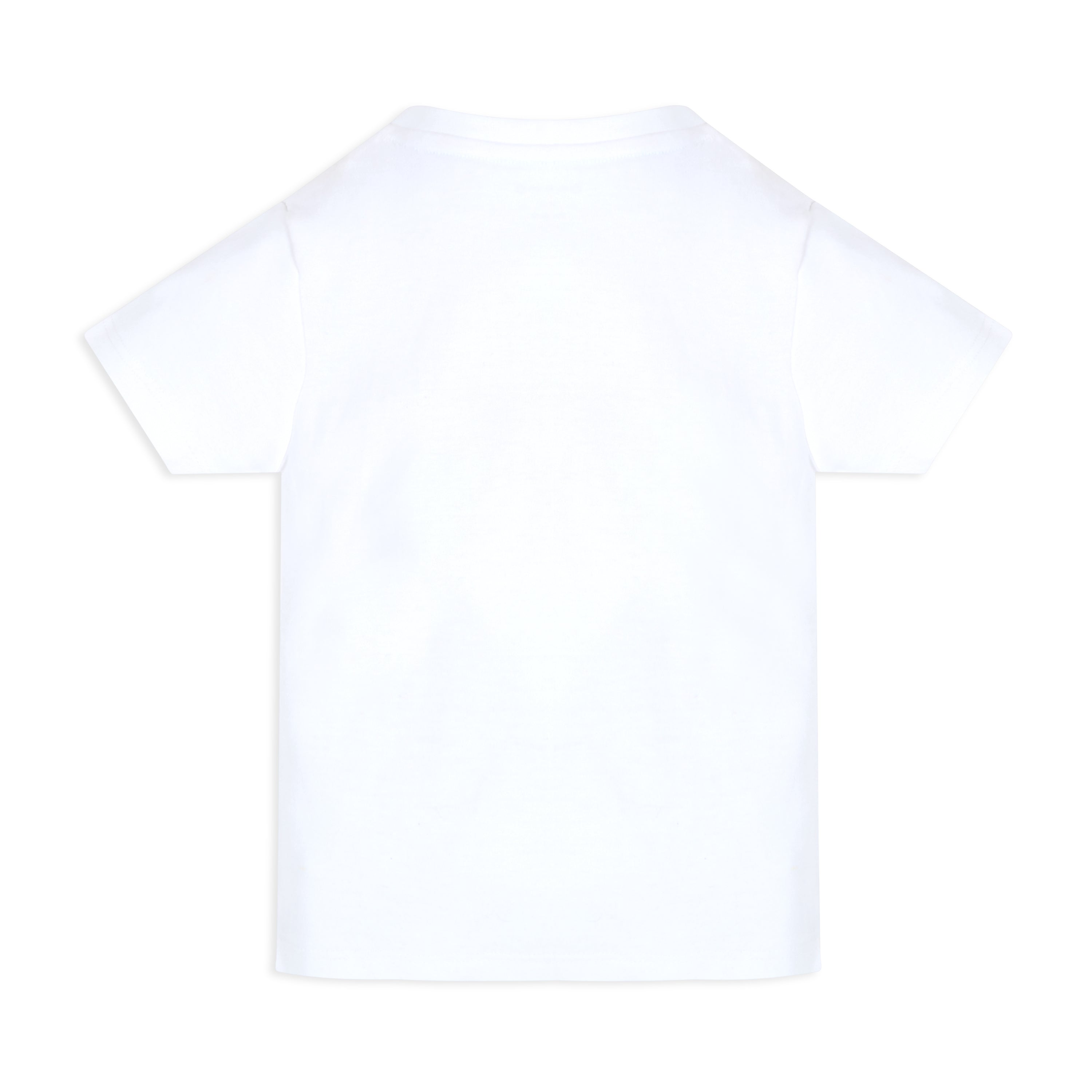 Printed Baby Boy Round Neck Tee with Chambray Shorts - White & Blue