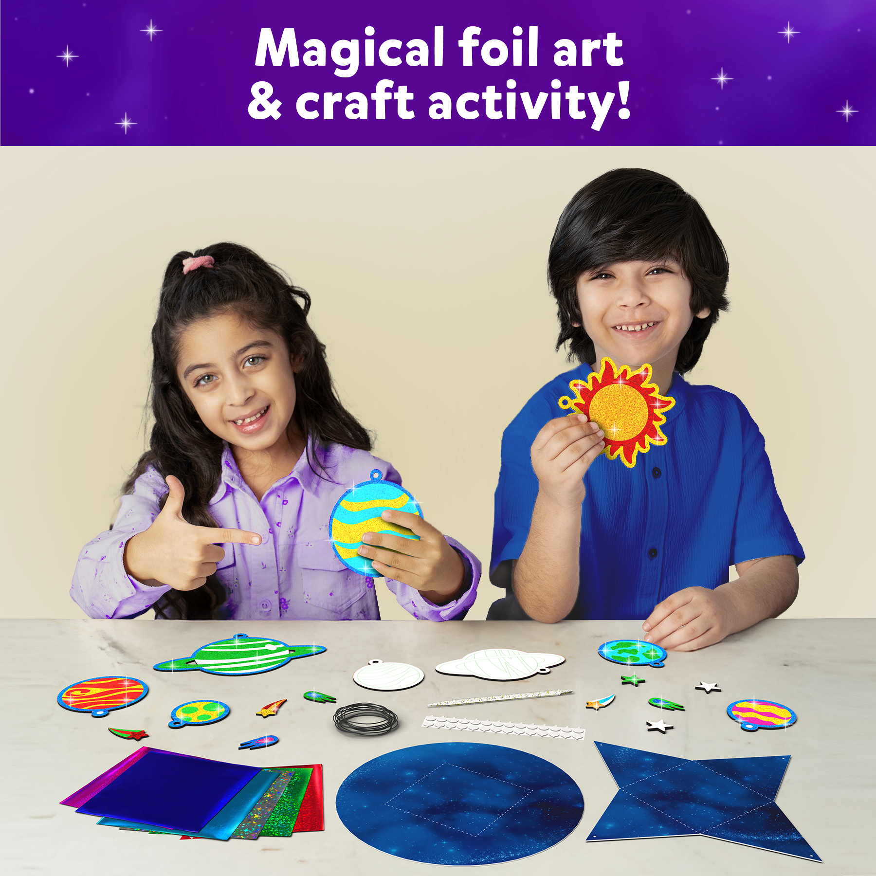Skillmatics Art & Craft Activity - Foil Fun Solar System, No Mess Art for Kids, Craft Kits, Creative Activity, Gifts for Boys & Girls Ages 4, 5, 6, 7, 8, 9, 10, 11, 12