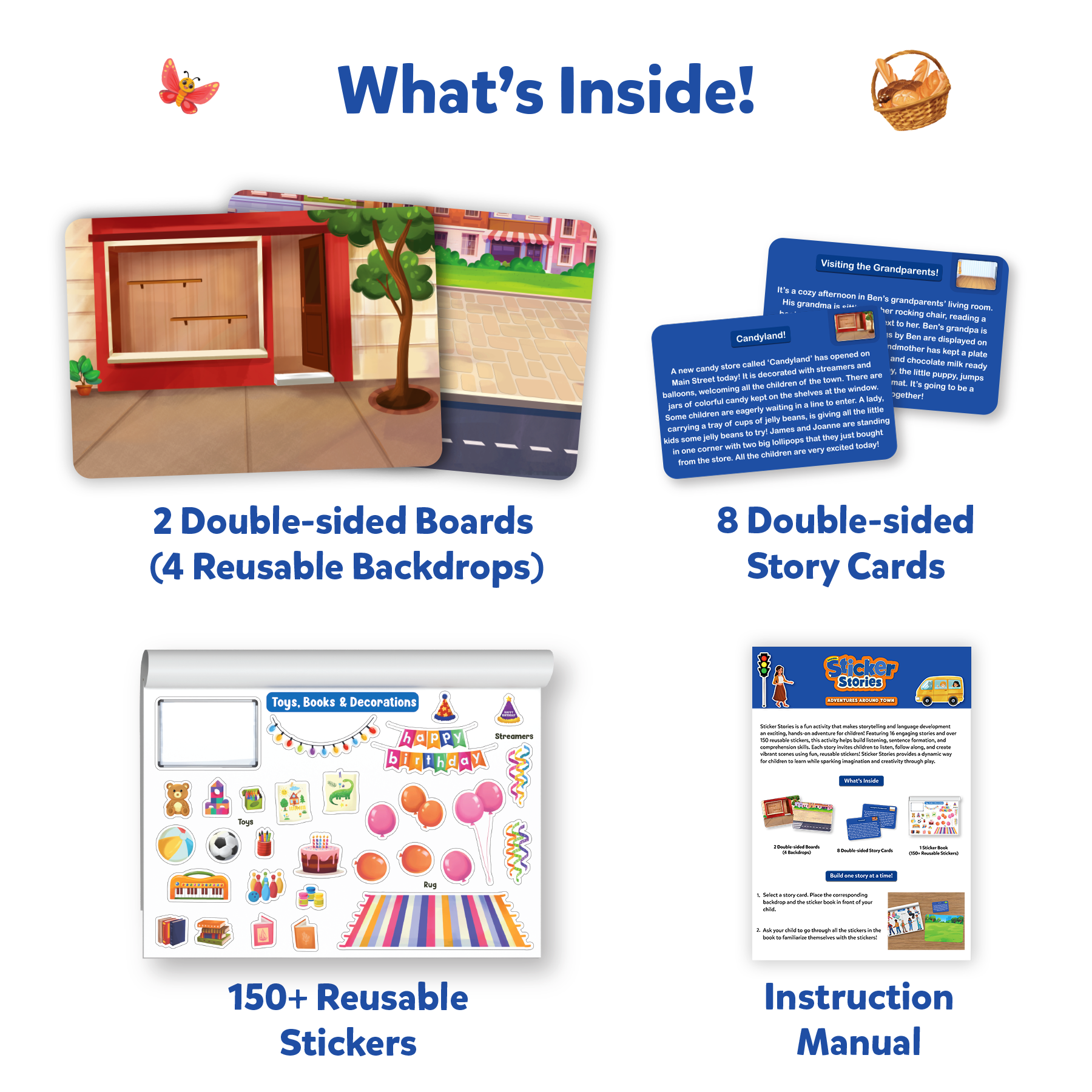 Skillmatics Art & Craft Activity - Sticker Stories, Reusable Sticker Art, DIY Craft Kits, Creative Storytelling Kit, Educational Toy, Gifts for Ages 3, 4, 5, 6, 7