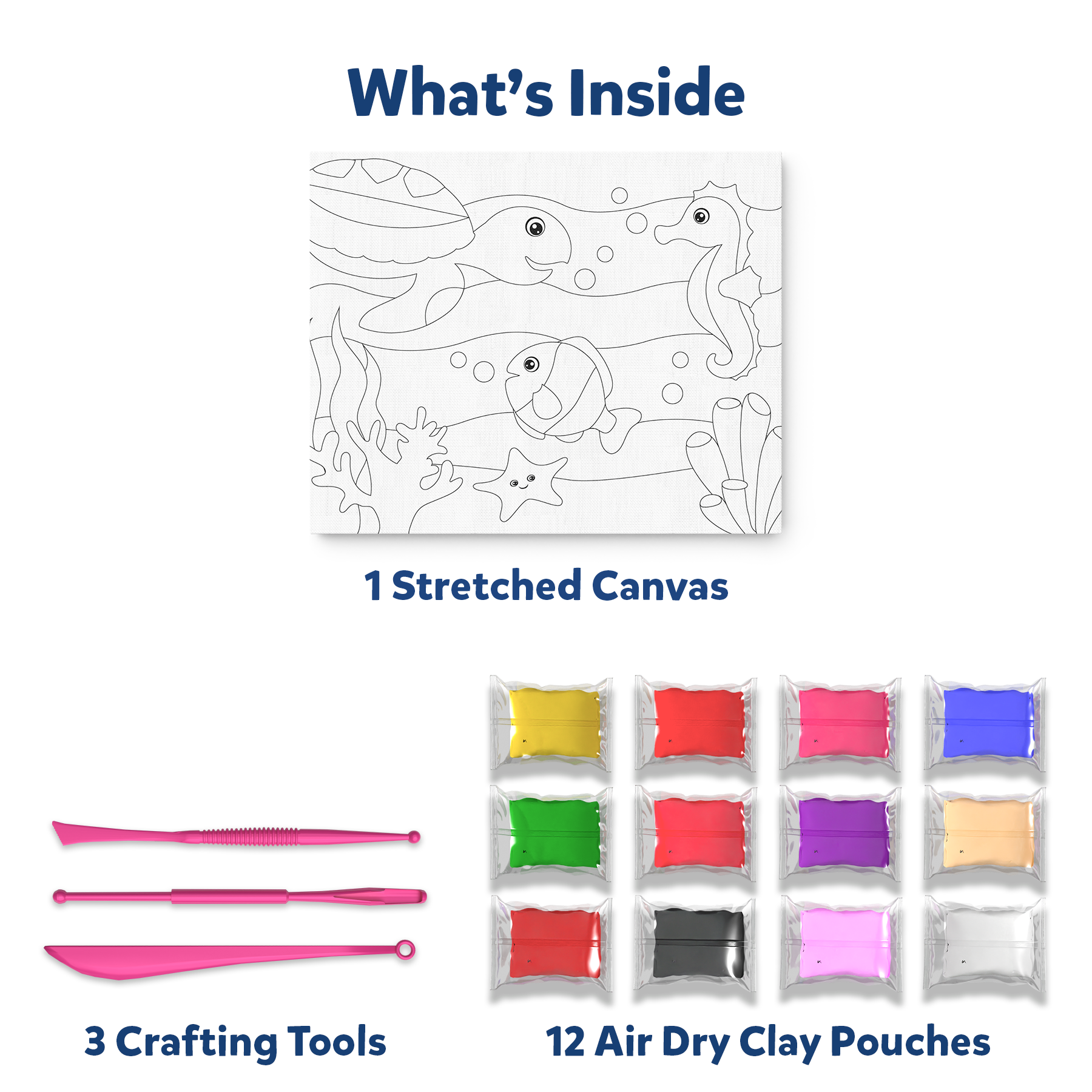 Skillmatics Art & Craft Kit - Colour with Clay, No Mess Art, Create a Clay Canvas of Under The Ocean, Gifts for Ages 5 to 12