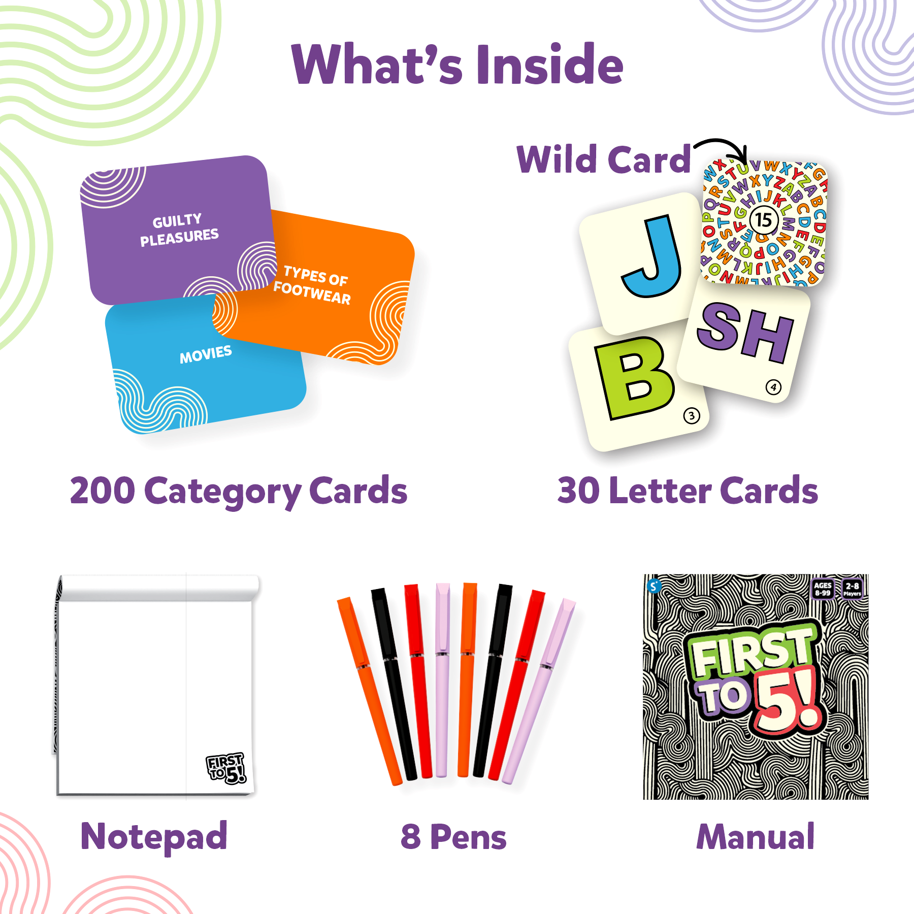 Skillmatics Card Game - First to 5, Quick Category Game with a Twist, Perfect for Family Fun, Party Game, Gifts for Kids, Teens, and Adults Ages 8, 9, 10 & Up, 2-8 Players