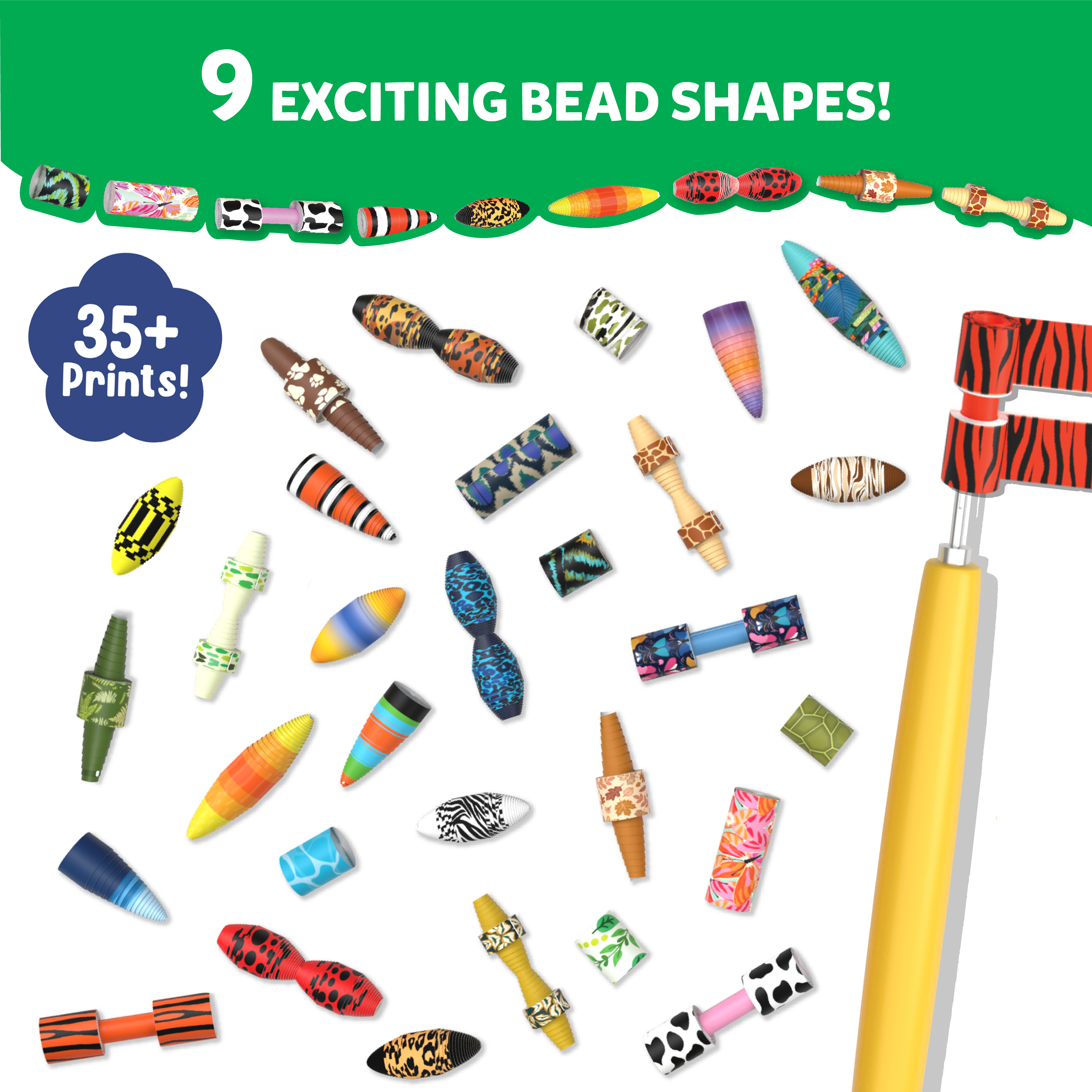 Skillmatics Craft Activity - Roll-Up Beads Jungle Party DIY Kit, 350+ Charms & Beads, Create 40+ Necklaces, Earrings and Bracelets, Gifts for Tweens and Girls, Ages 6, 7, 8, 9, 10, 11, 12, 13