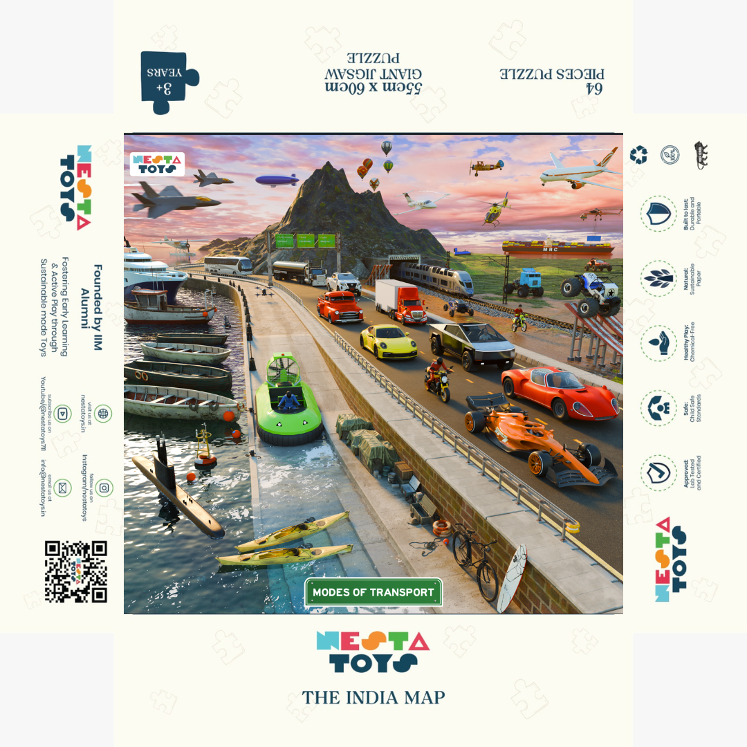 Modes Of Transport Puzzle For Kids (64 Pcs)