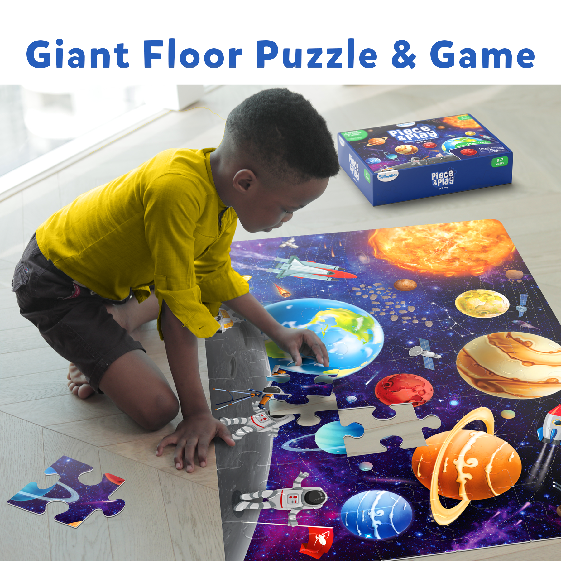 Piece & Play Up in Space | Fun & Educational 48 Piece Jigsaw Puzzle