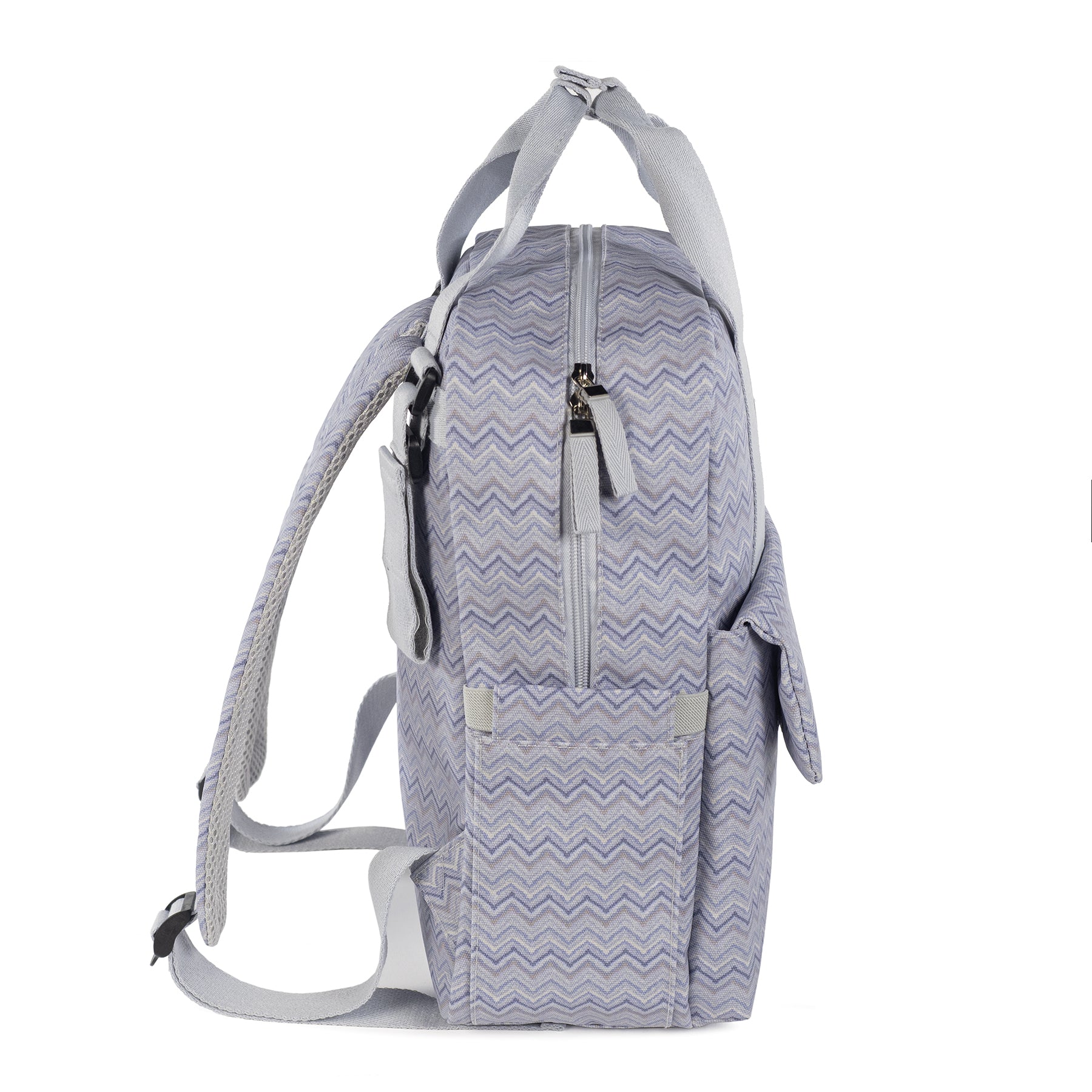 Walking Mum Zigzag Grey Backpack Diaper Changing Bag