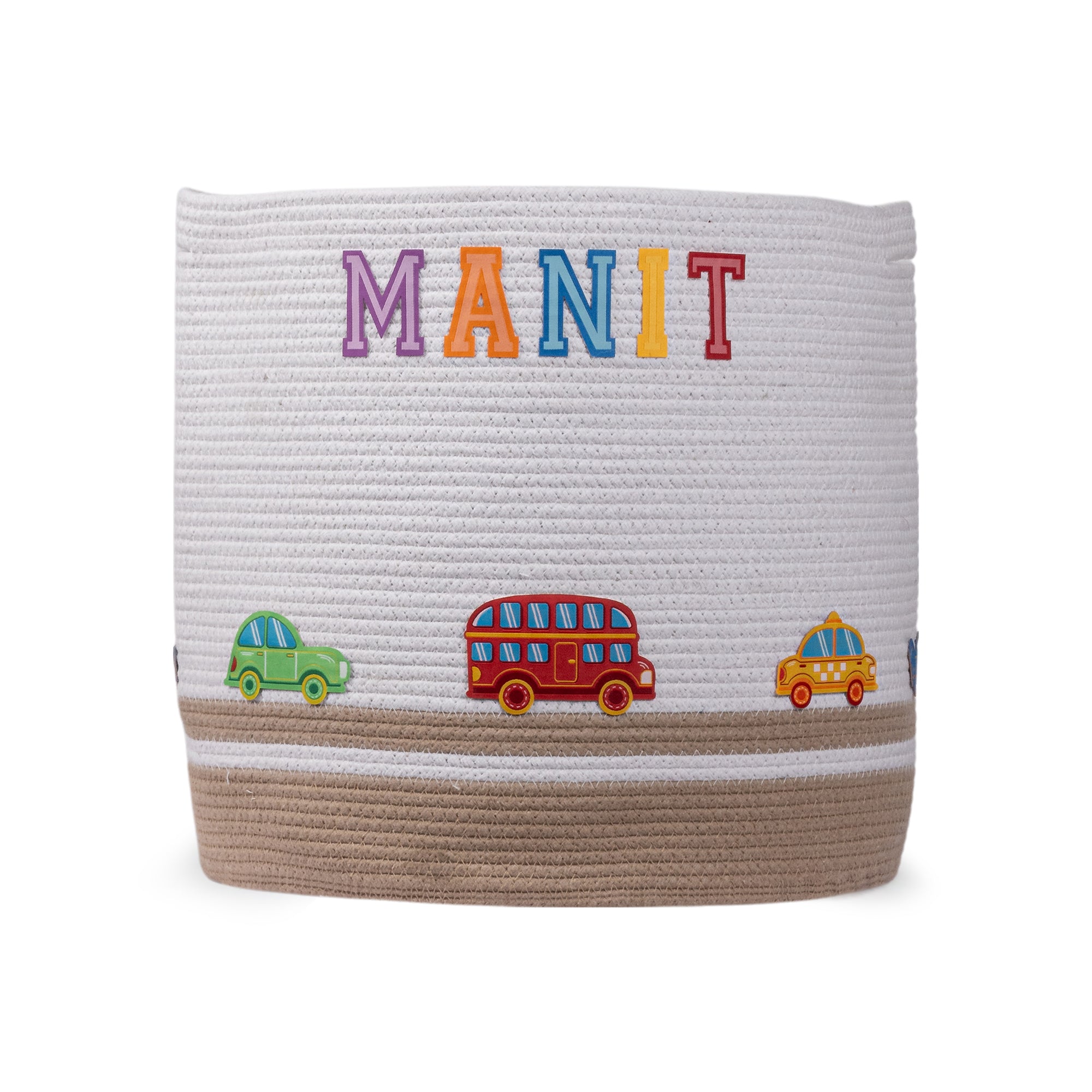 Cotton Rope Transport Trail Round Toy Storage Basket