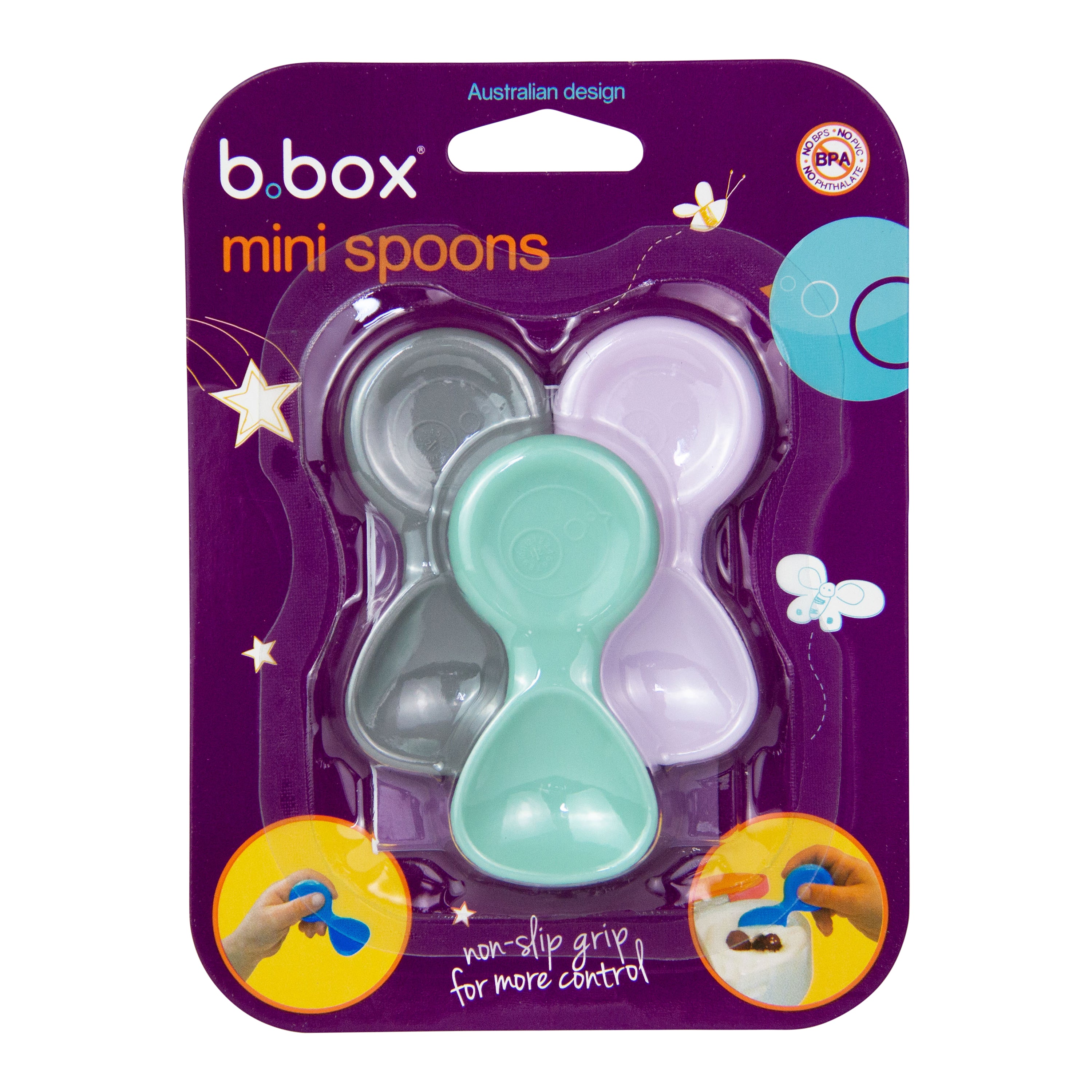 B.box Mini Spoon Set -Pastel Pack of 3