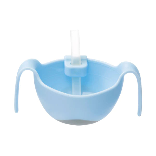 B.Box Bowl + Straw set  Bubblegum Light Blue