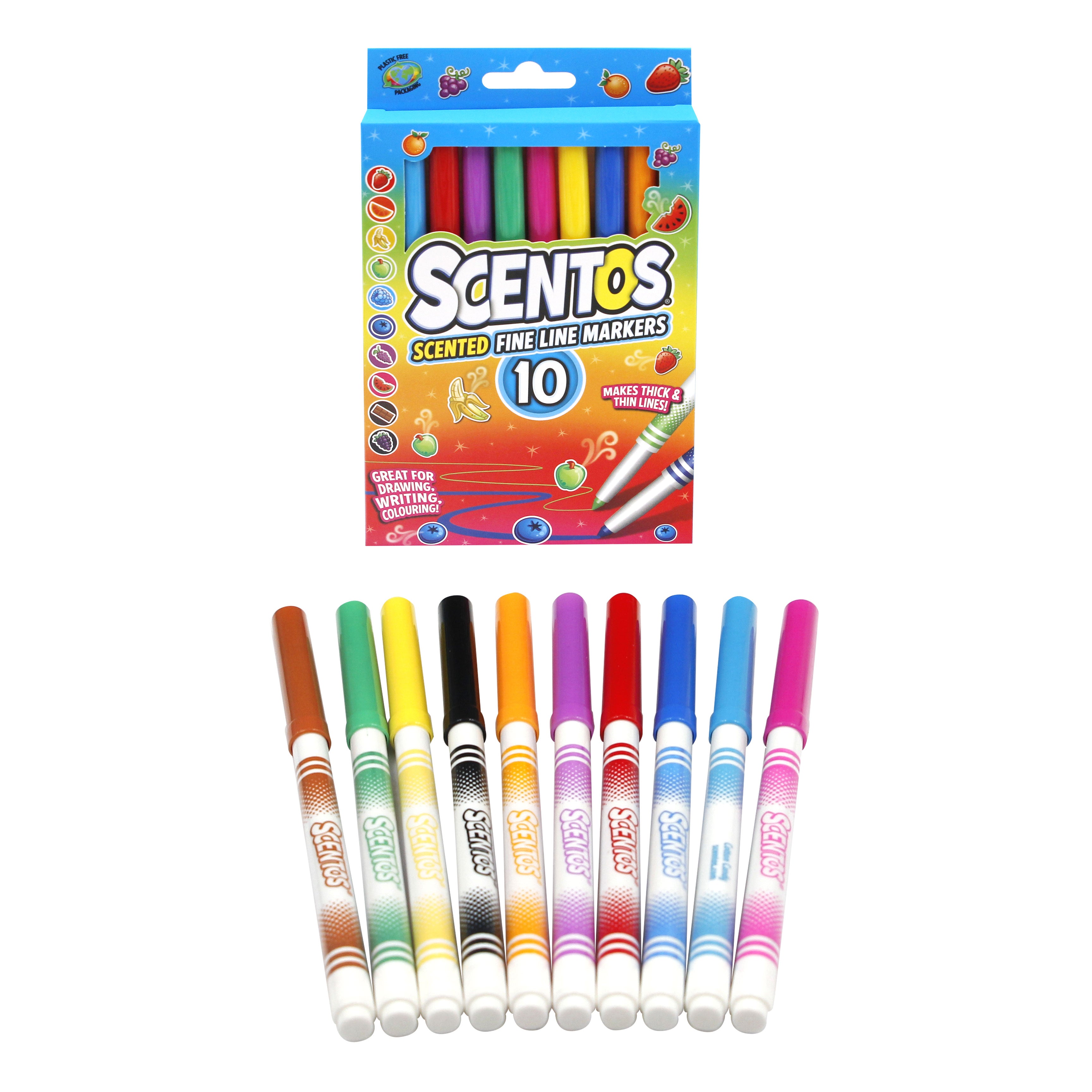 Scentos Scented Fine Line Markers, Pack Of 10