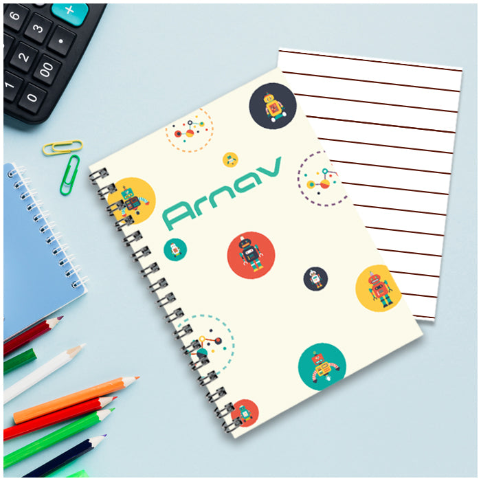 Personalised Notebook (A5 Size) - Robot