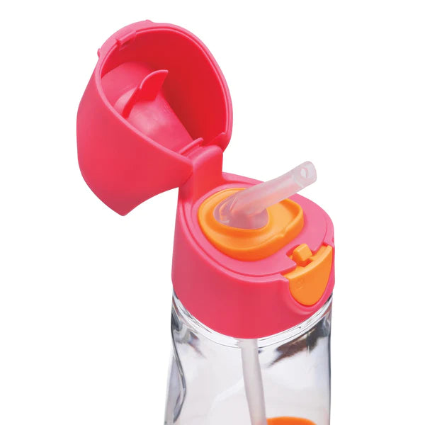 B.box Tritan Straw Drink bottle 450 ml- Strawberry Shake Pink Orange