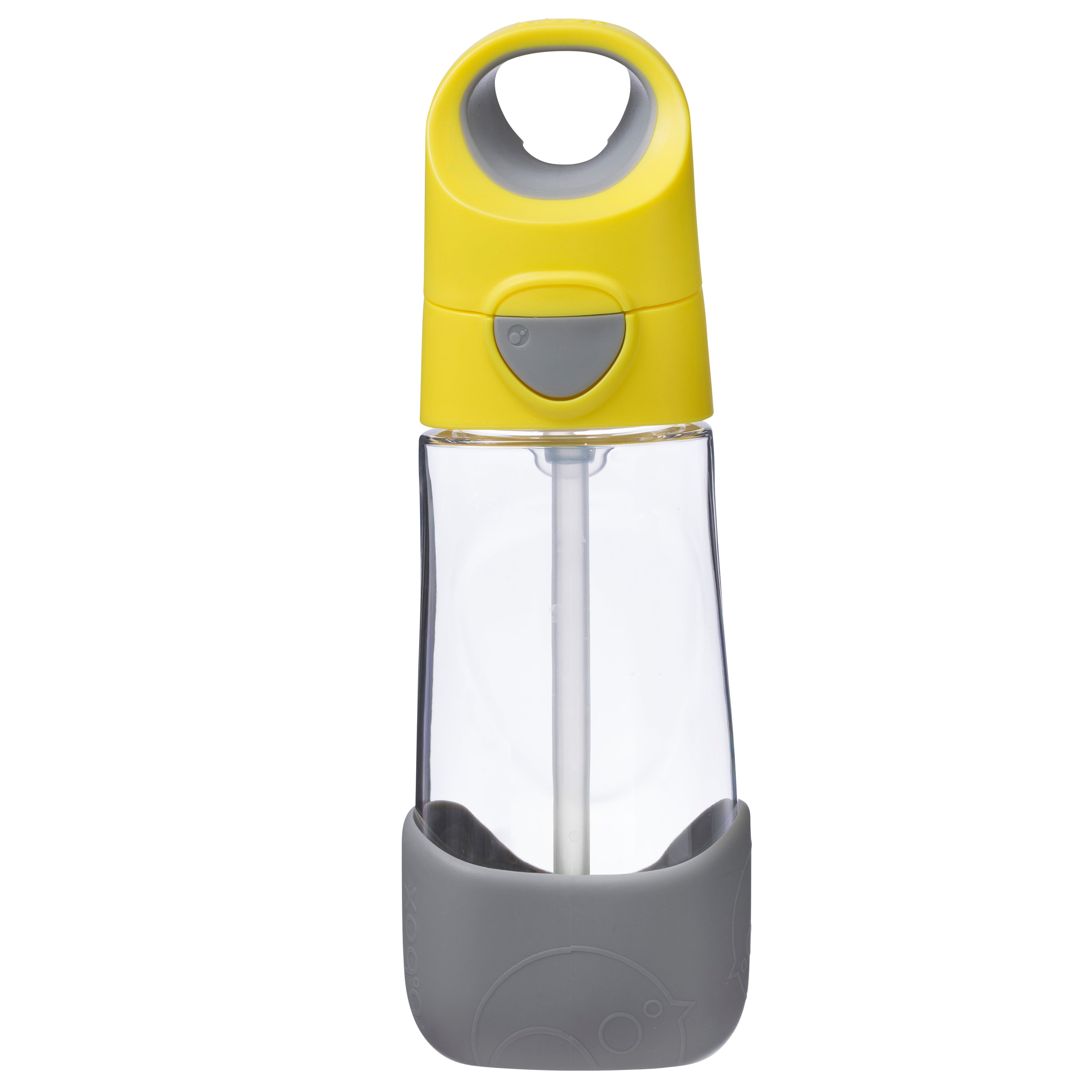 B.box Tritan Straw Drink bottle- 450 ml- Lemon Sherbet Yellow Grey